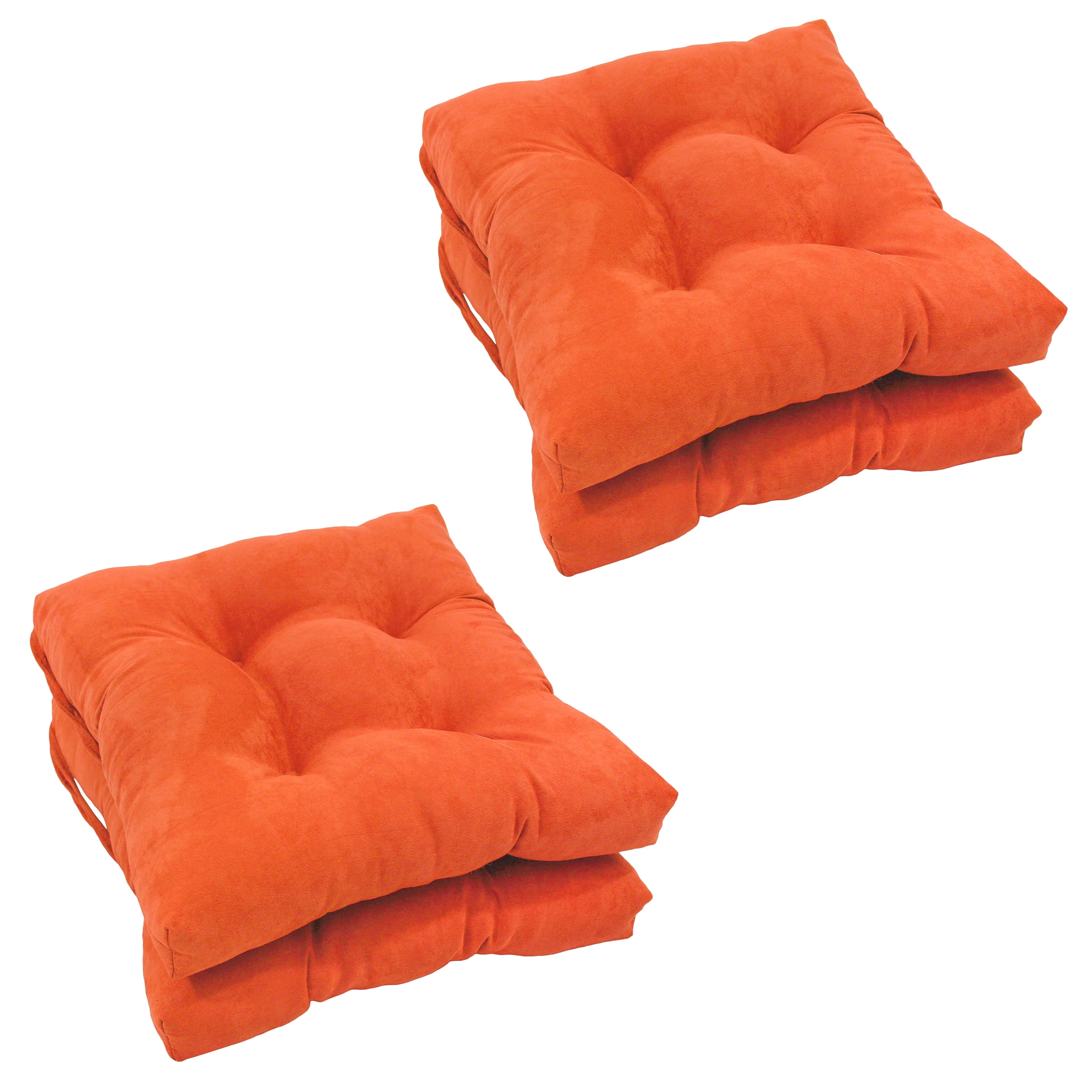 Blazing Needles 916X16SQ-T-4CH-MS-TD Tangerine Dream Solid Chair Cushion