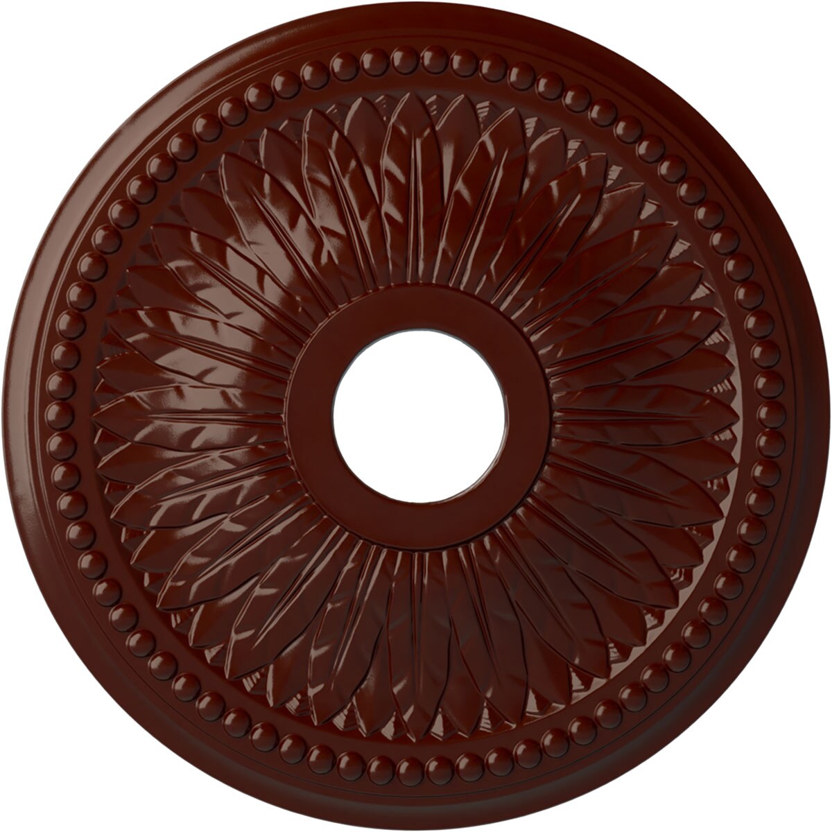 Ekena Millwork CM18BIBMF Bailey 18-in W x 18-in L Painted Brushed Mahogany Polyurethane Whole Ceiling Medallion