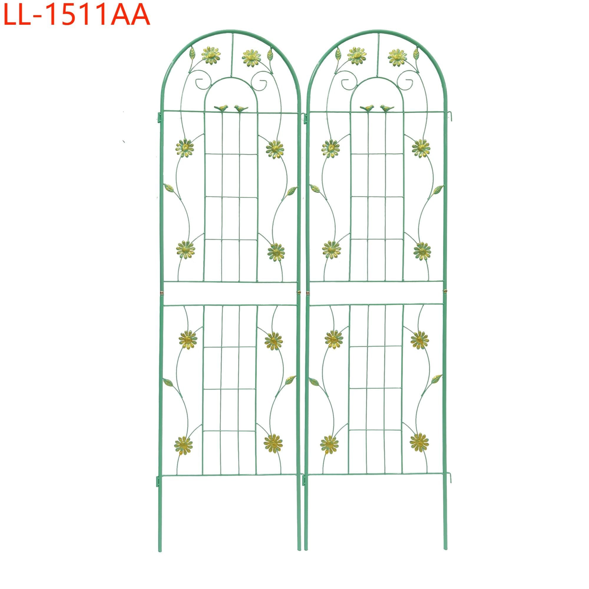 Yiekholo LL-1511AA 19.7-Inches W x 71-Inches H Green Iron Traditional Garden Trellis For Climbing Plants For Cucumbers For Roses 2 -Pack