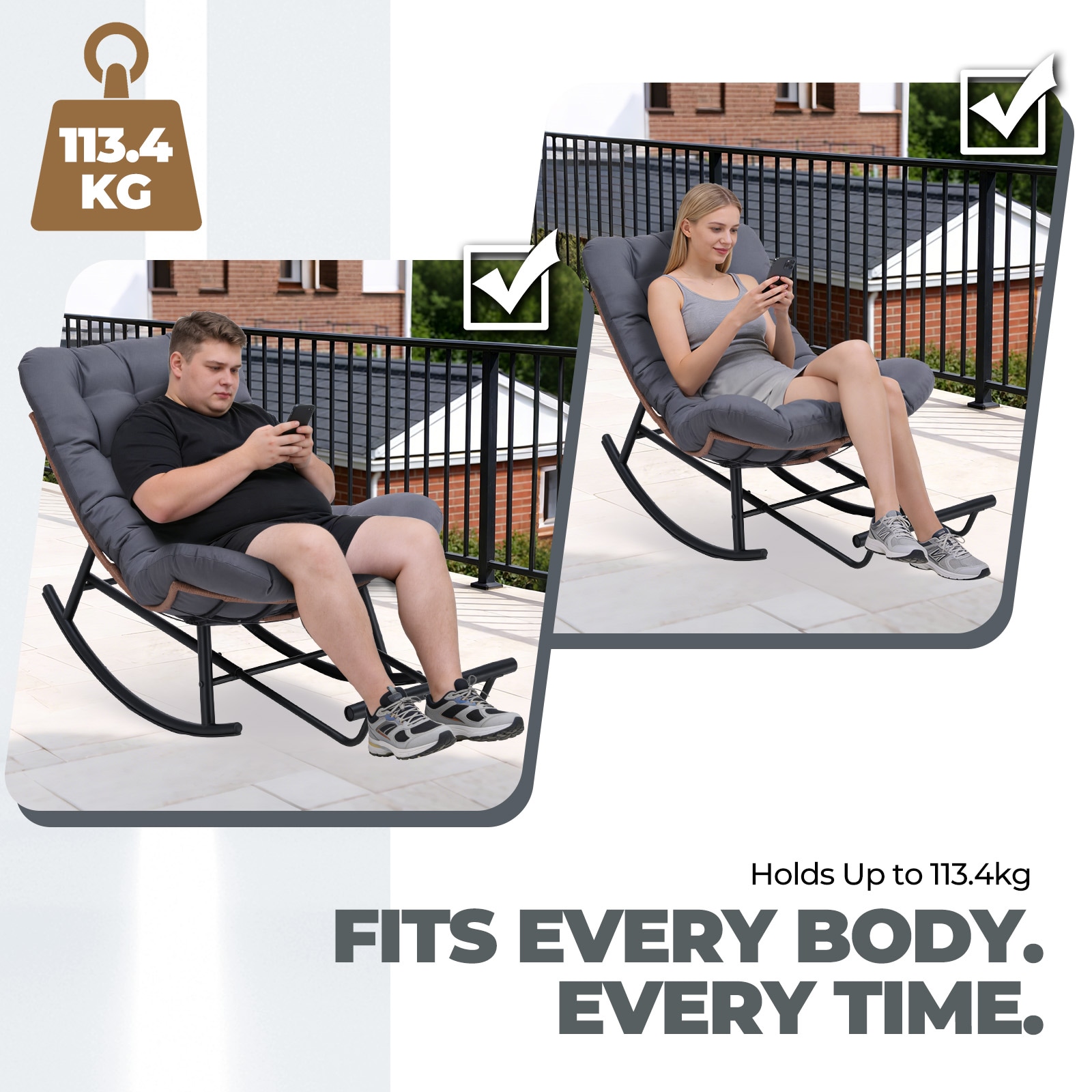 GTPLAYER LOWE'S-OT-CH03-GY Patio-Chairs - View #3