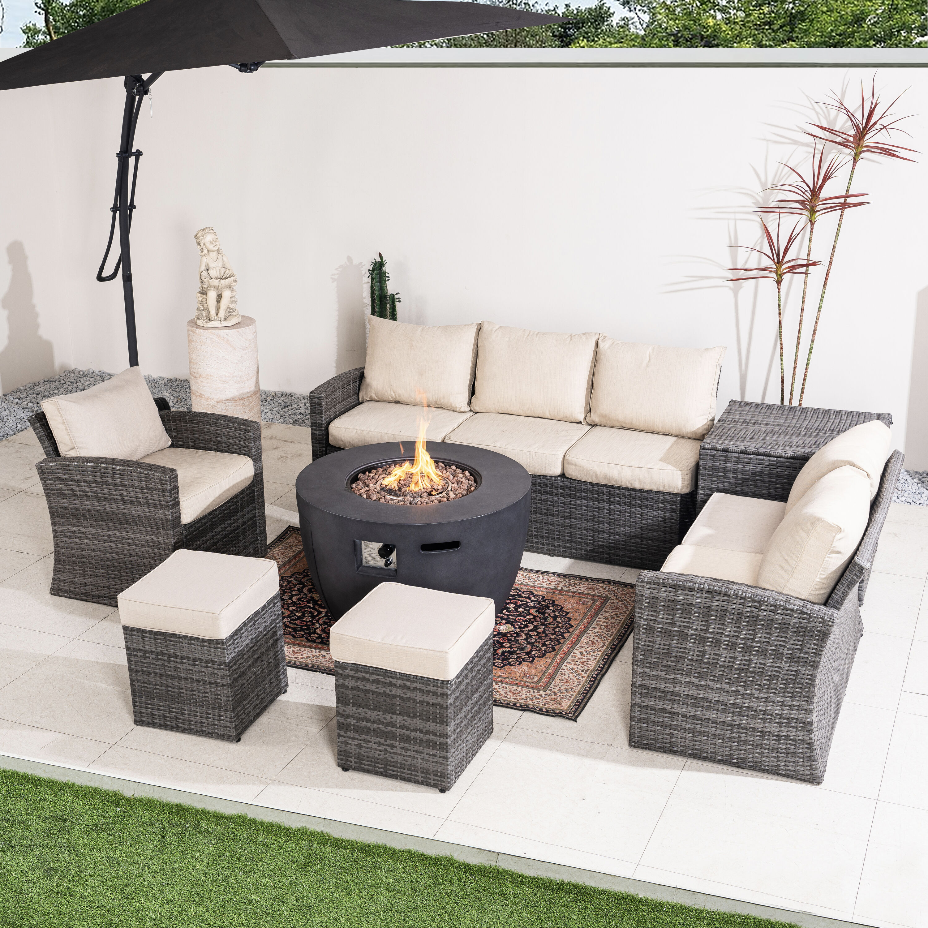 Direct Wicker DWG-2160DG1403BGR Patio-Conversation-Sets - View #2