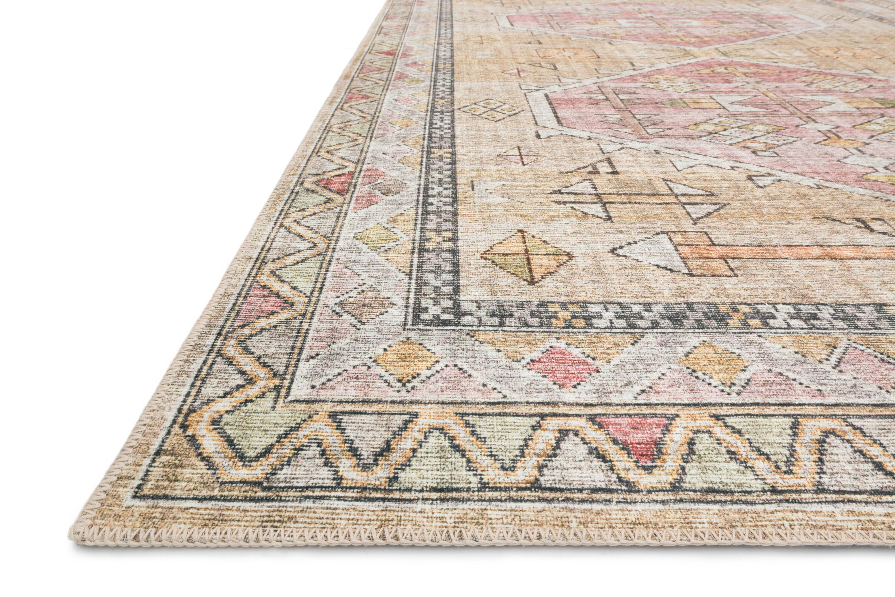 Reversible Blue Oriental Wool Synthetic 4' x 6' Rug