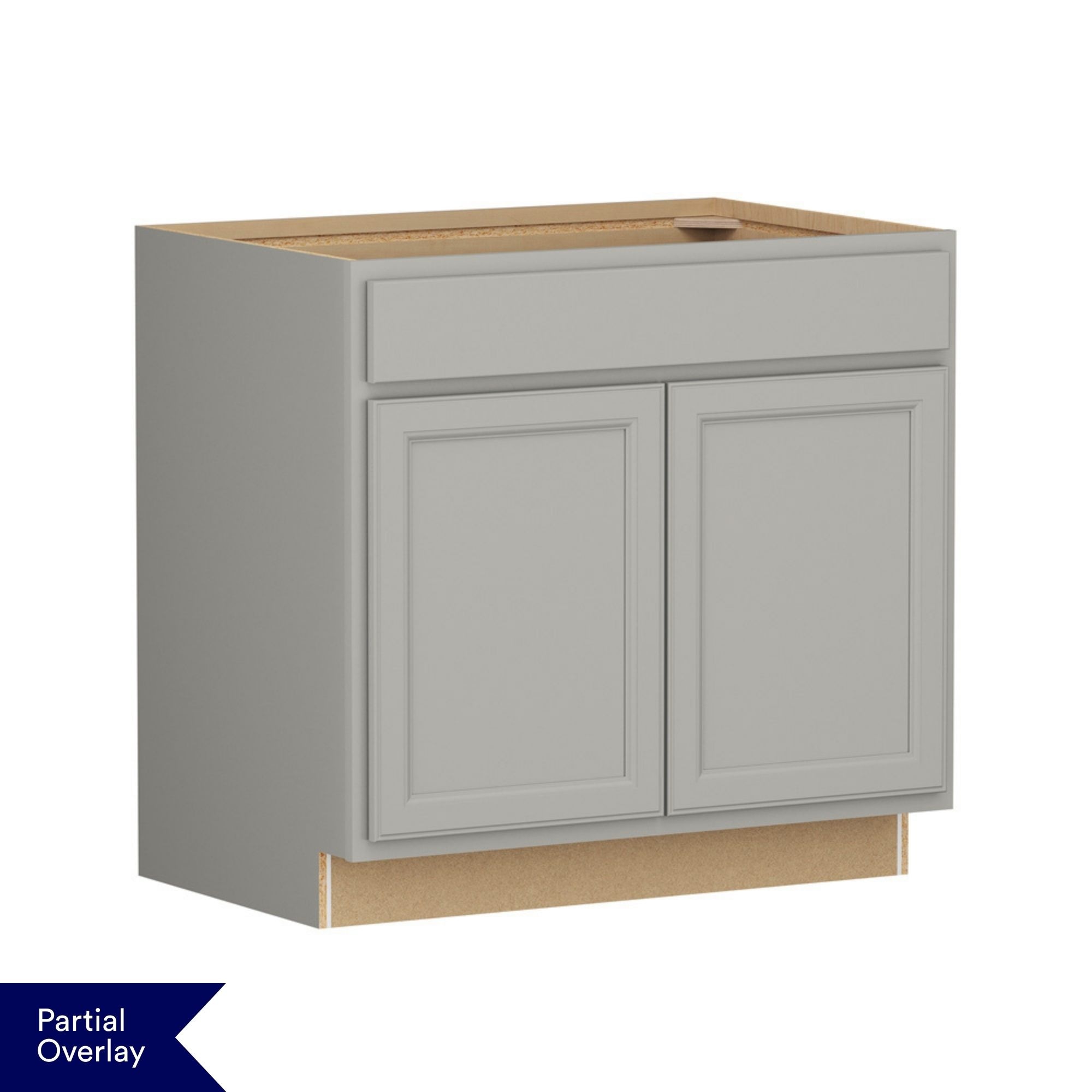 Shenandoah Cardiff 36-in W x 34.5-in H x 24-in D Stone Sink Base Fully Assembled Cabinet Recessed Panel Square