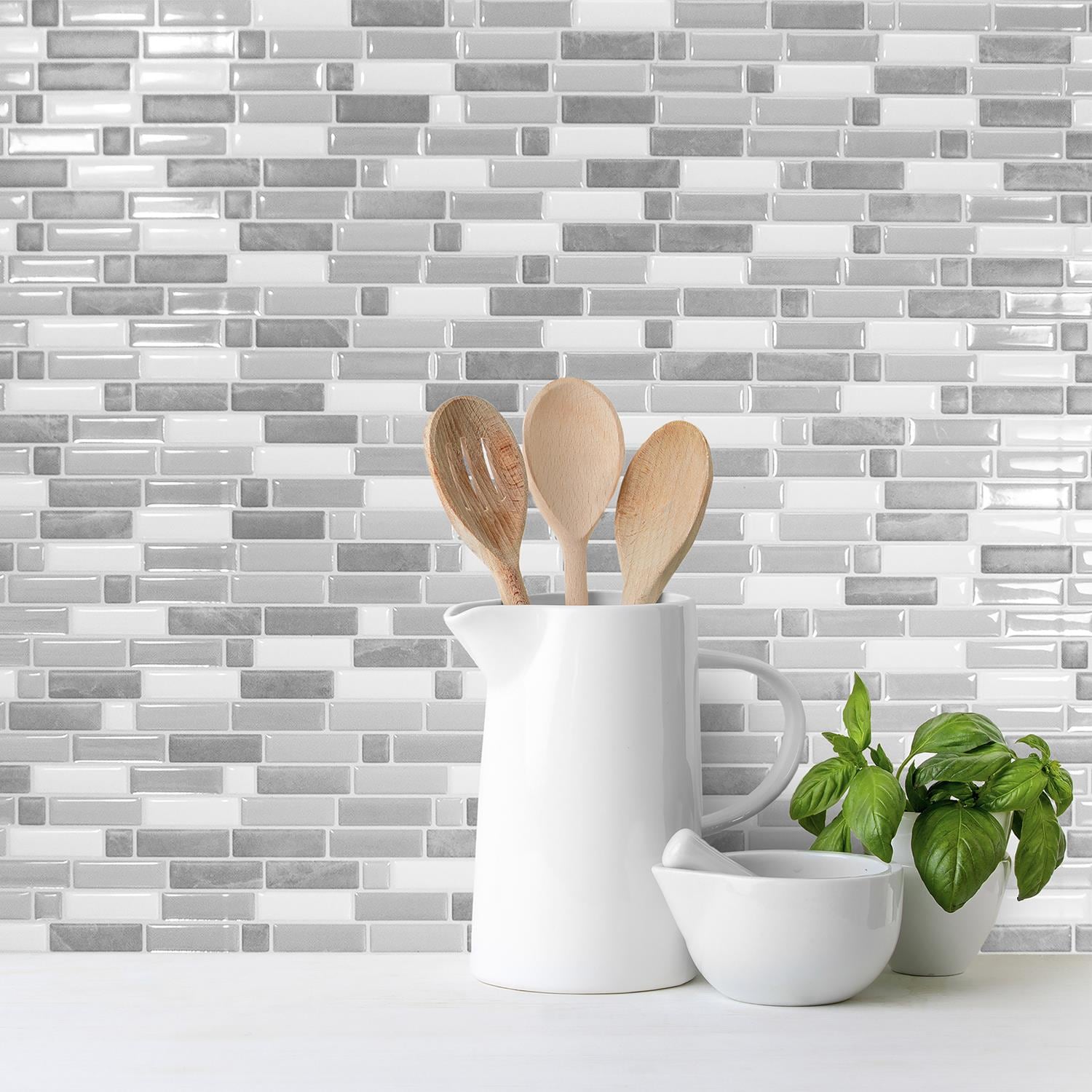 Smart Tiles Milano Massa Carrara Marble Peel and Stick Backsplash