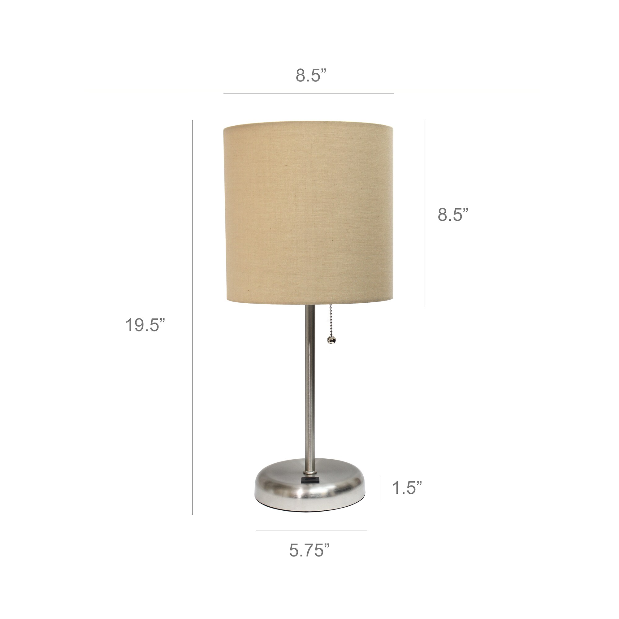 Limelights 19.5-in Tan Stick Table Lamp With Fabric Shade In The Table 