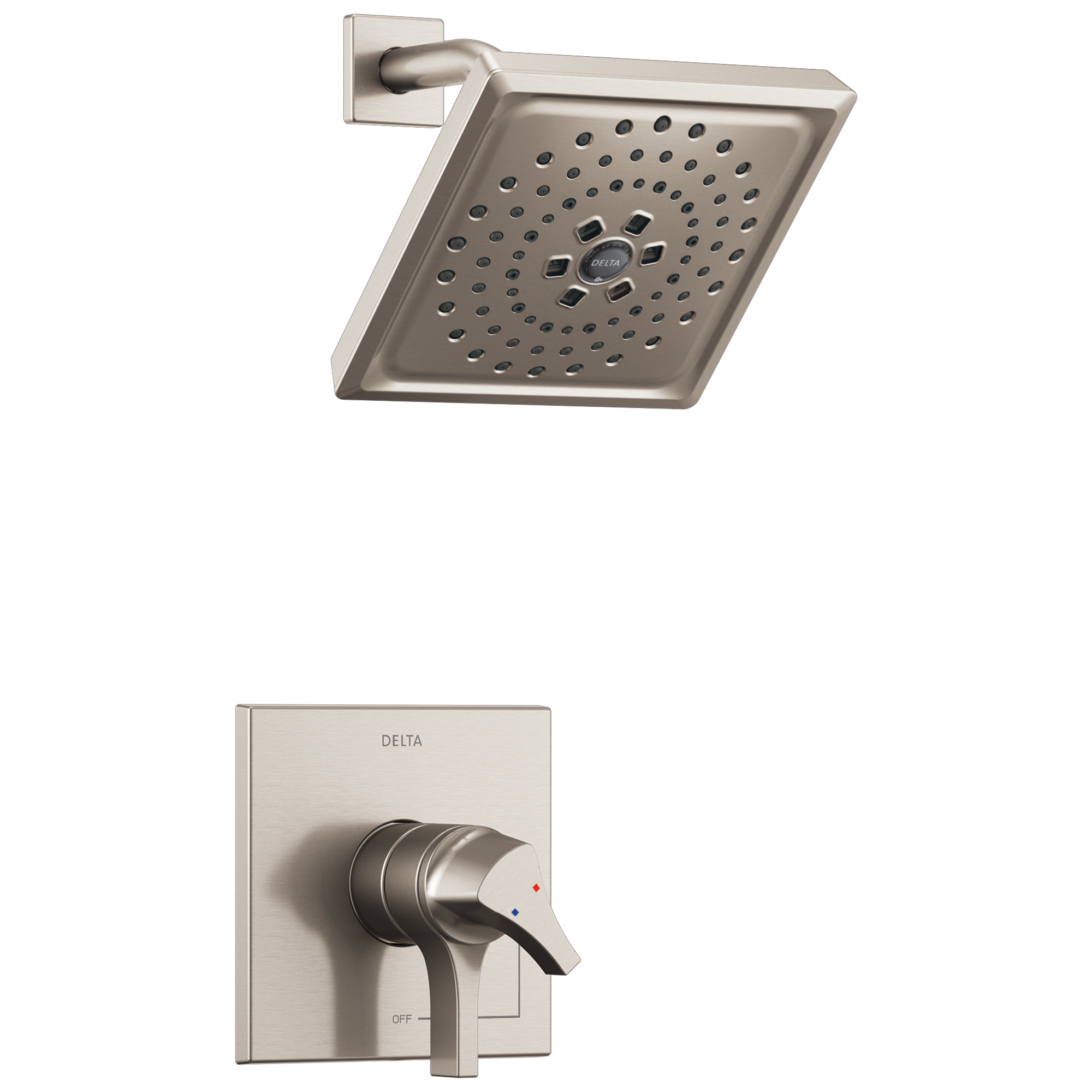 Delta T17274-SS Zura Stainless 2-handle Multi-function 7.6875-Inches Square Shower Faucet