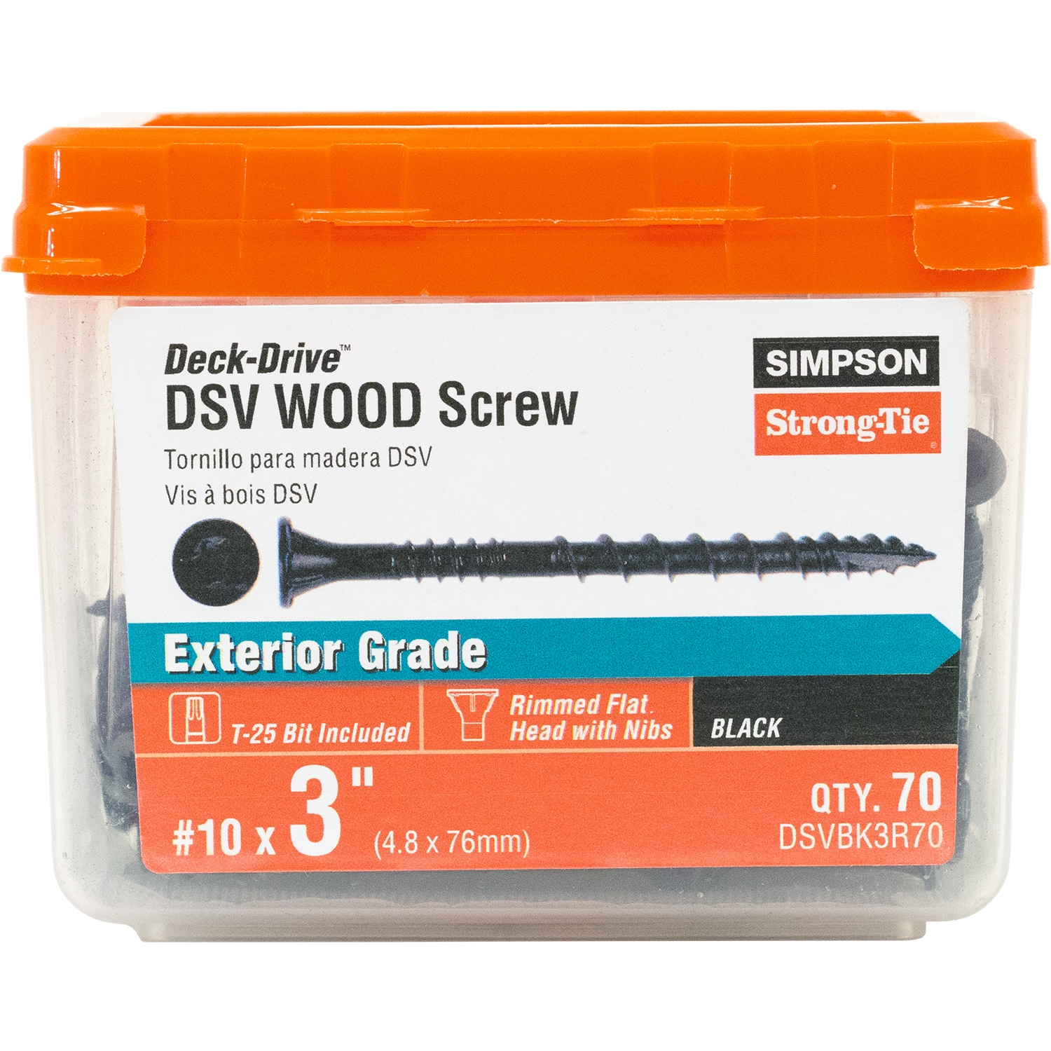 Simpson Strong-Tie DSVBK3R70 #10 x 3-in Wood to wood Deck Screws ( 70 -Per Box )