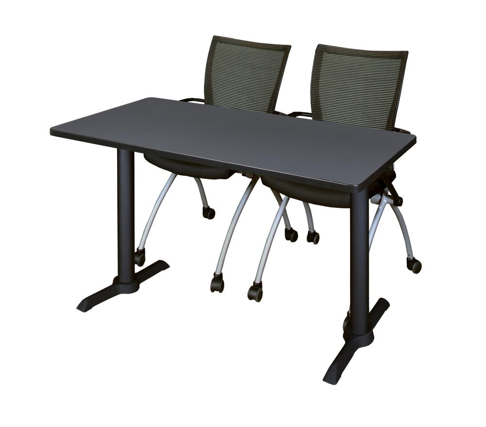 Regency MTRCT4824GY09BK Training Gray 4-Person Training Table (48-in W x 29-in H)