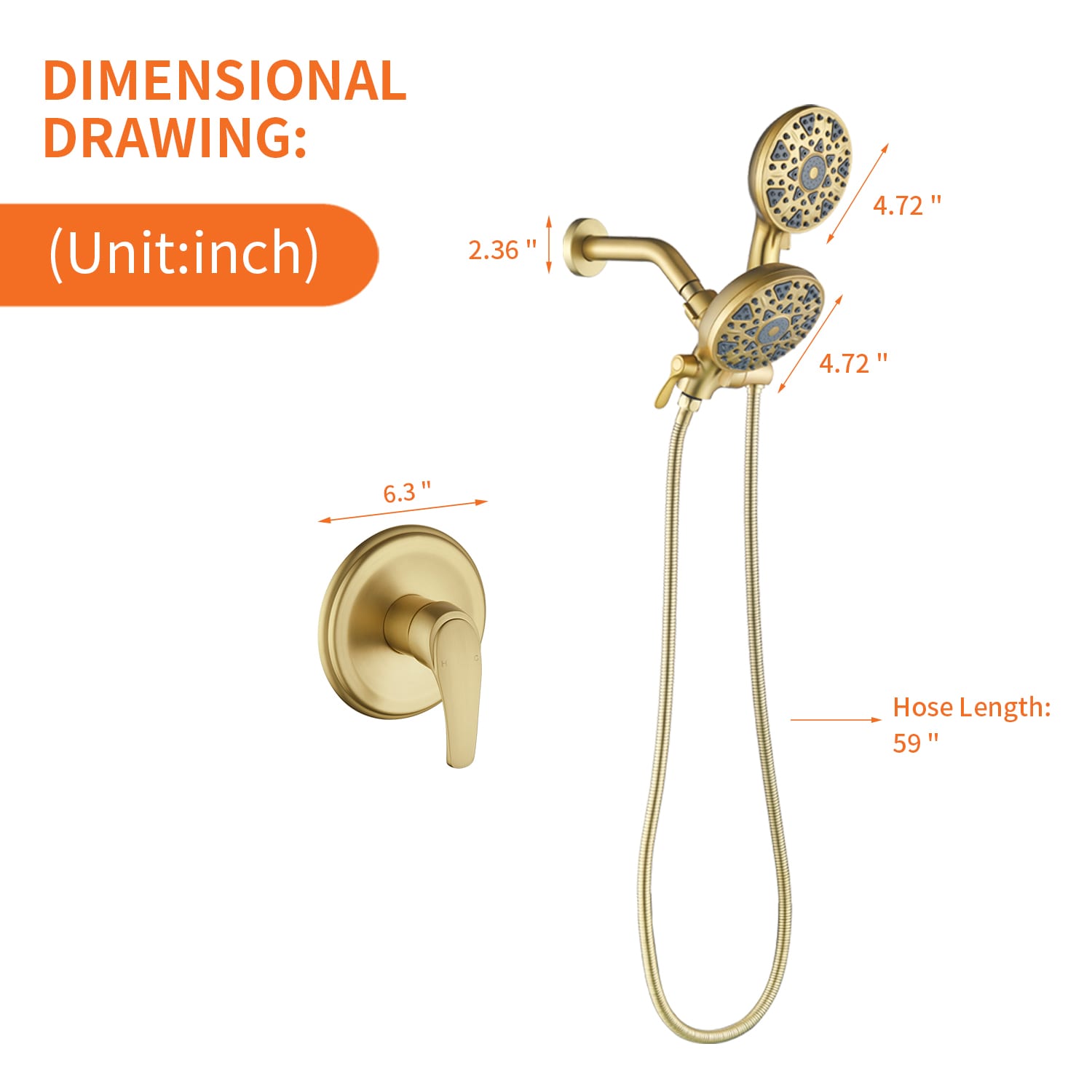 WELLFOR YBT1204HCH Showerhead-Bar-Panels - View #9