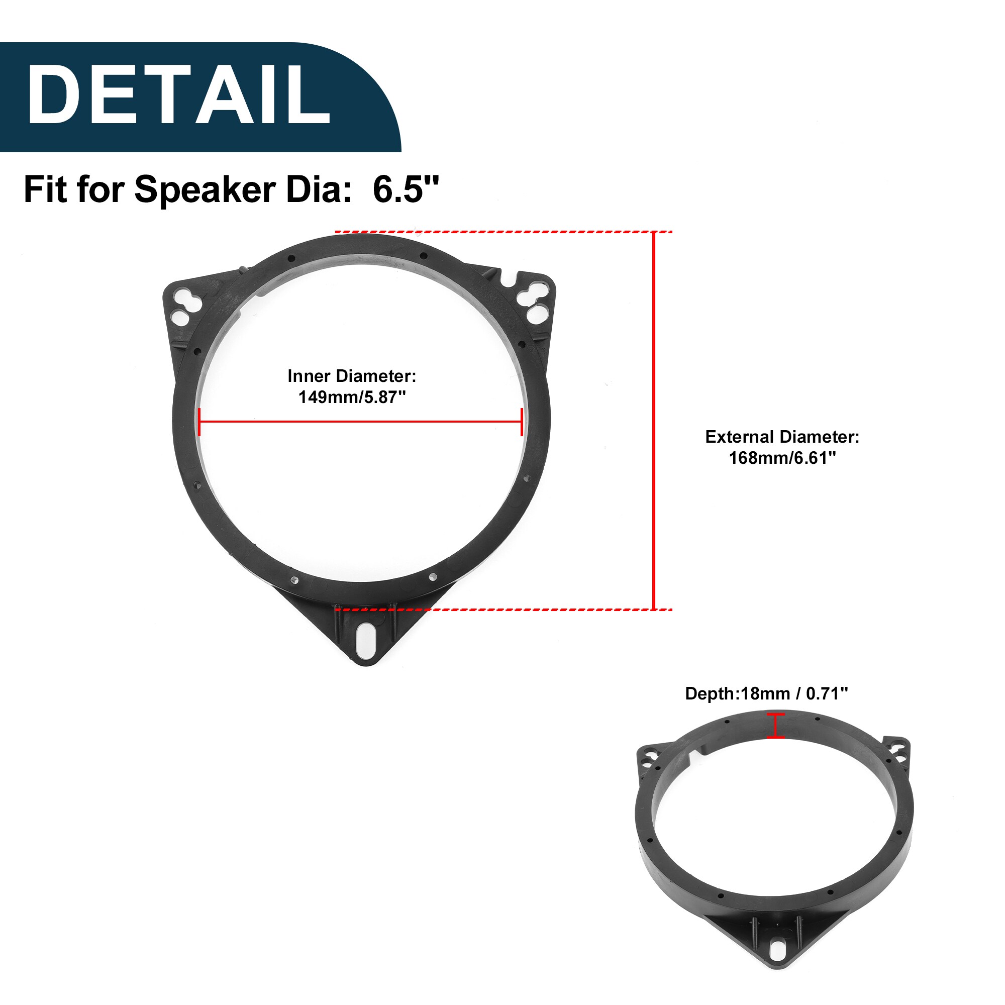 Unique Bargains Speaker Spacer Ring Tweeter Speaker Spacer Adapter for ...
