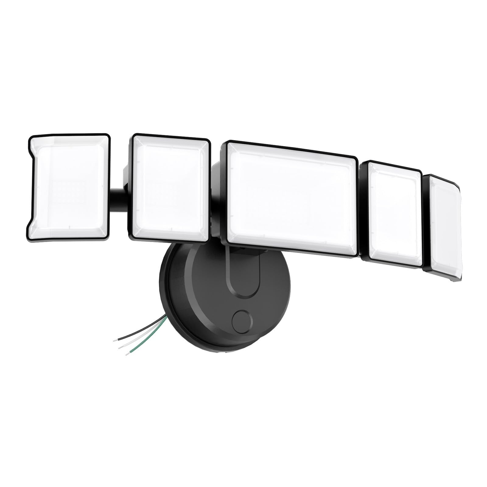 Vrbgify  180W 18000 Lumen LED Flood Light 5 Adjustable Heads 360 Degree Coverage IP65 Waterproof Hardwired Security Light 6500K Aluminum 1 Piece