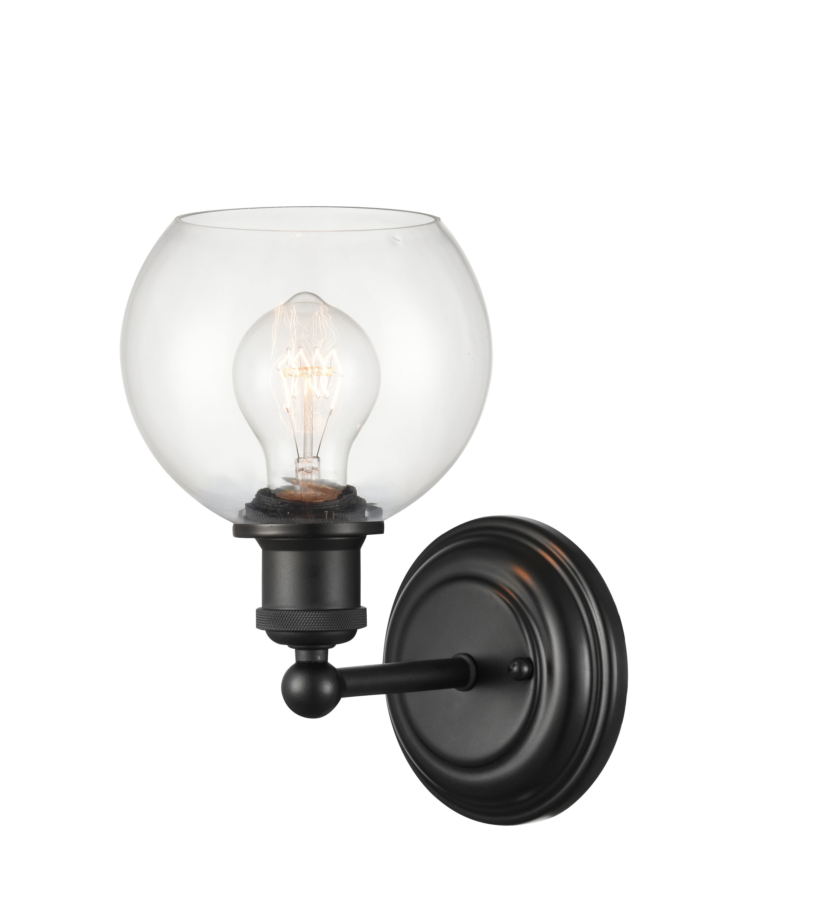 Innovations Lighting 341-1W-BK-G122-6 Concord 6-in W 1 -Light Matte Black Industrial Wall Sconce