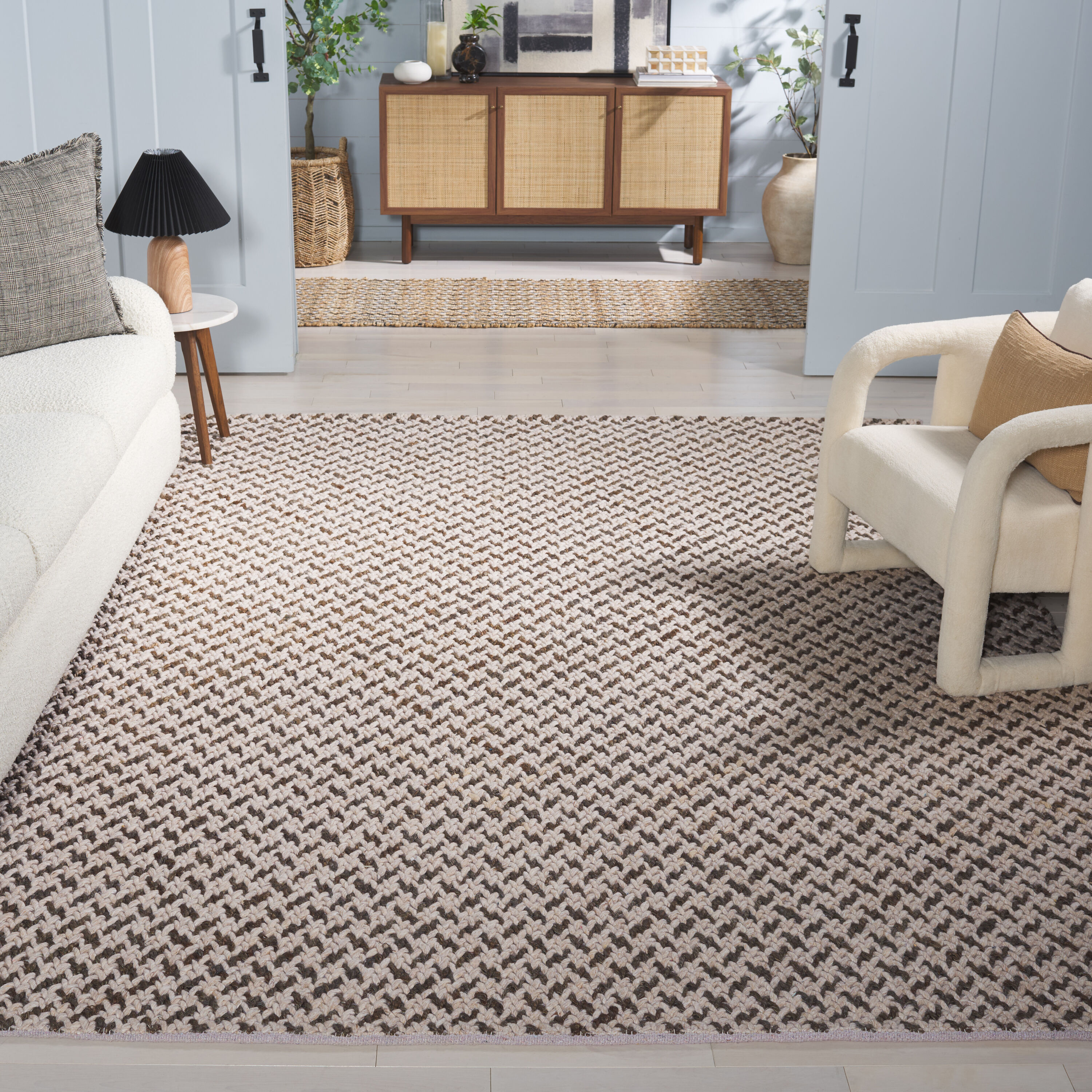  Natural Fiber Couture 104 Beige/Gray Contemporary 9ft x 12ft Large Rectangle Rug
