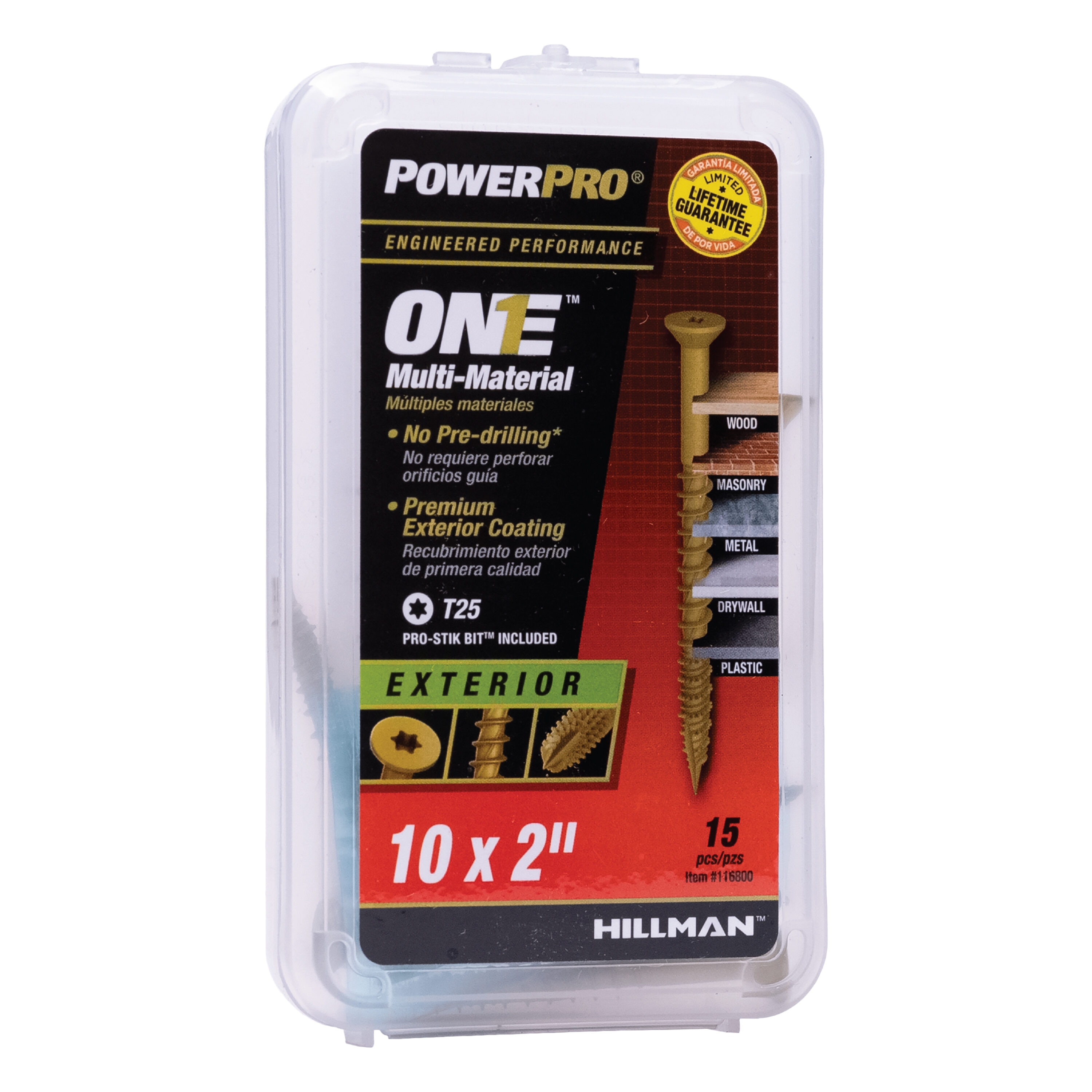 Power Pro 116800 One #10 x 2-in Epoxy Exterior Wood screws ( 15 -Per Box )