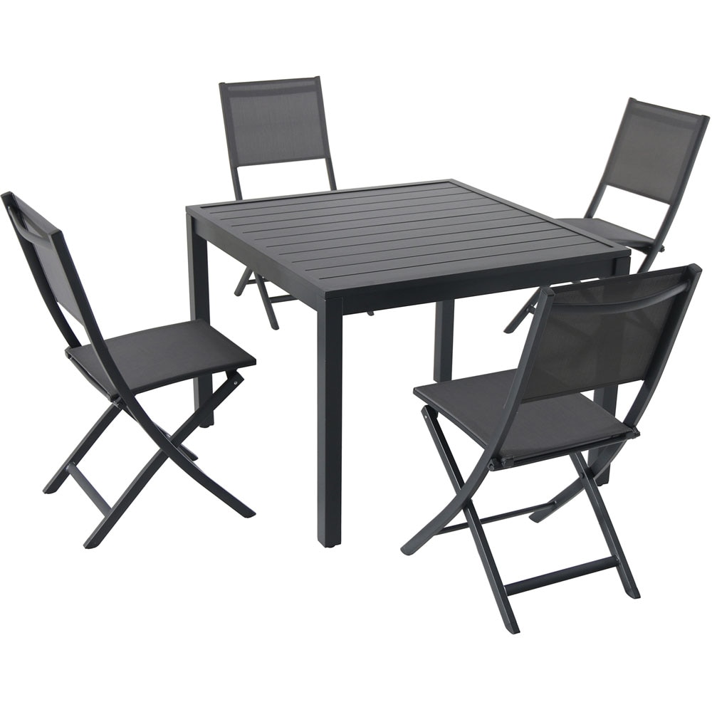 Hanover NAPDNS5PCFDSQ-GRY Naples 5-Piece Gray Patio Dining Set with Gray