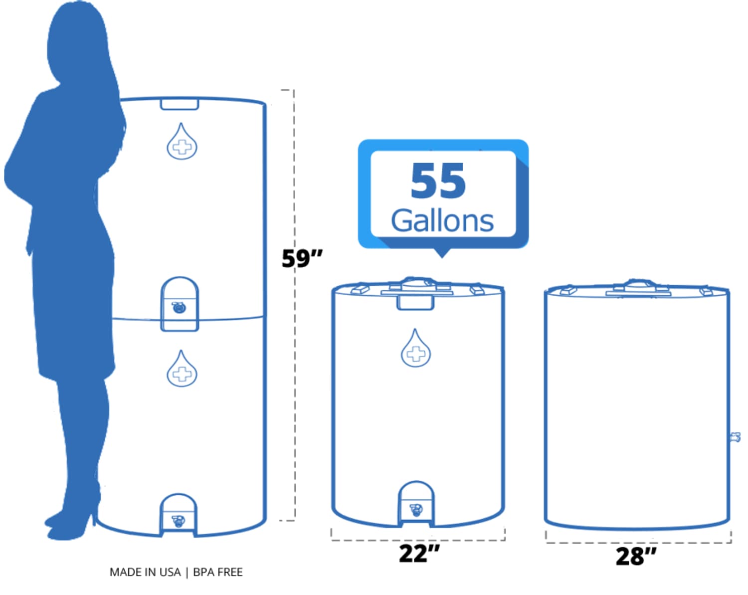 WaterPrepared WW-55 GAL BLUE Water-Storage - View #5