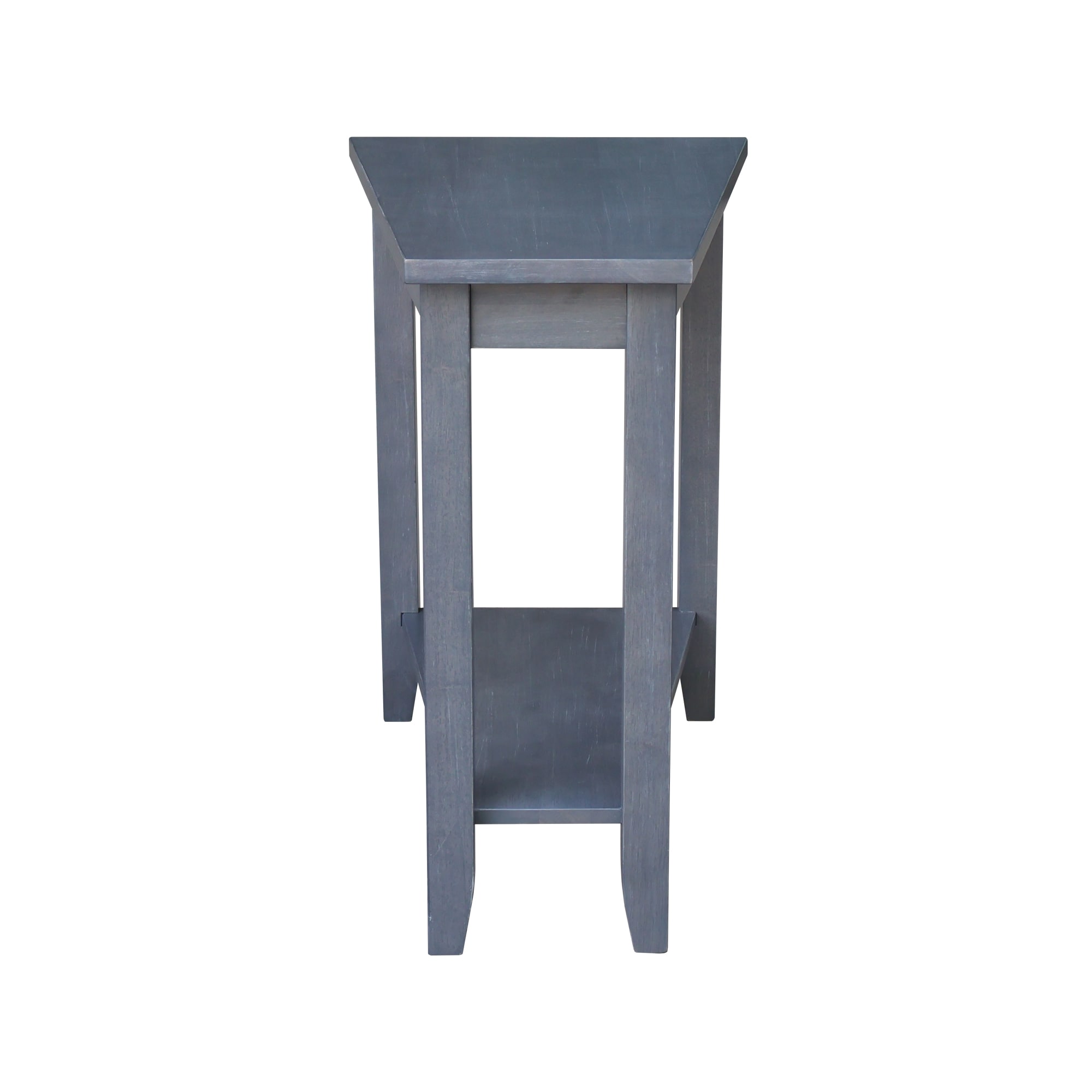 Elegant Triangular Solid Wood Keystone Accent Table
