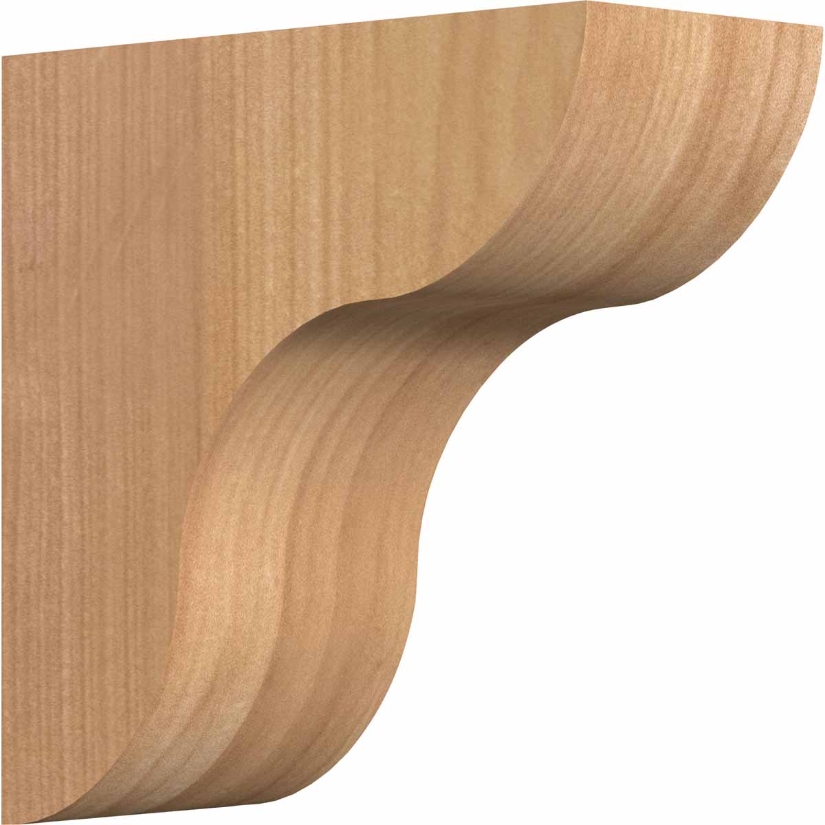 Ekena Millwork COR04X08X08CAR00SWR 3.5-in x 8-in x 8-in Carmel Unfinished Western red cedar Wood Paintable/Stainable Corbel