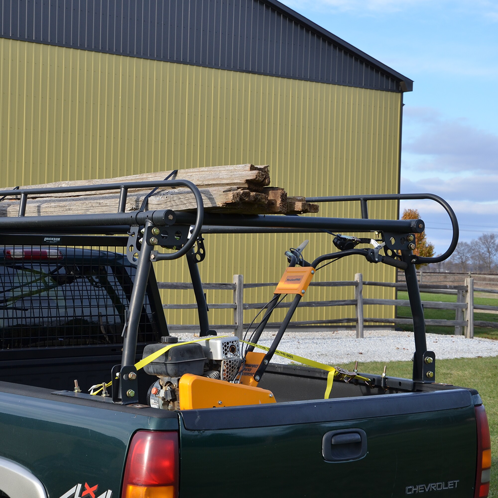 Erickson Truck Rack Cargo Carrier, Steel, Hitch Mount, 84in x 42in x