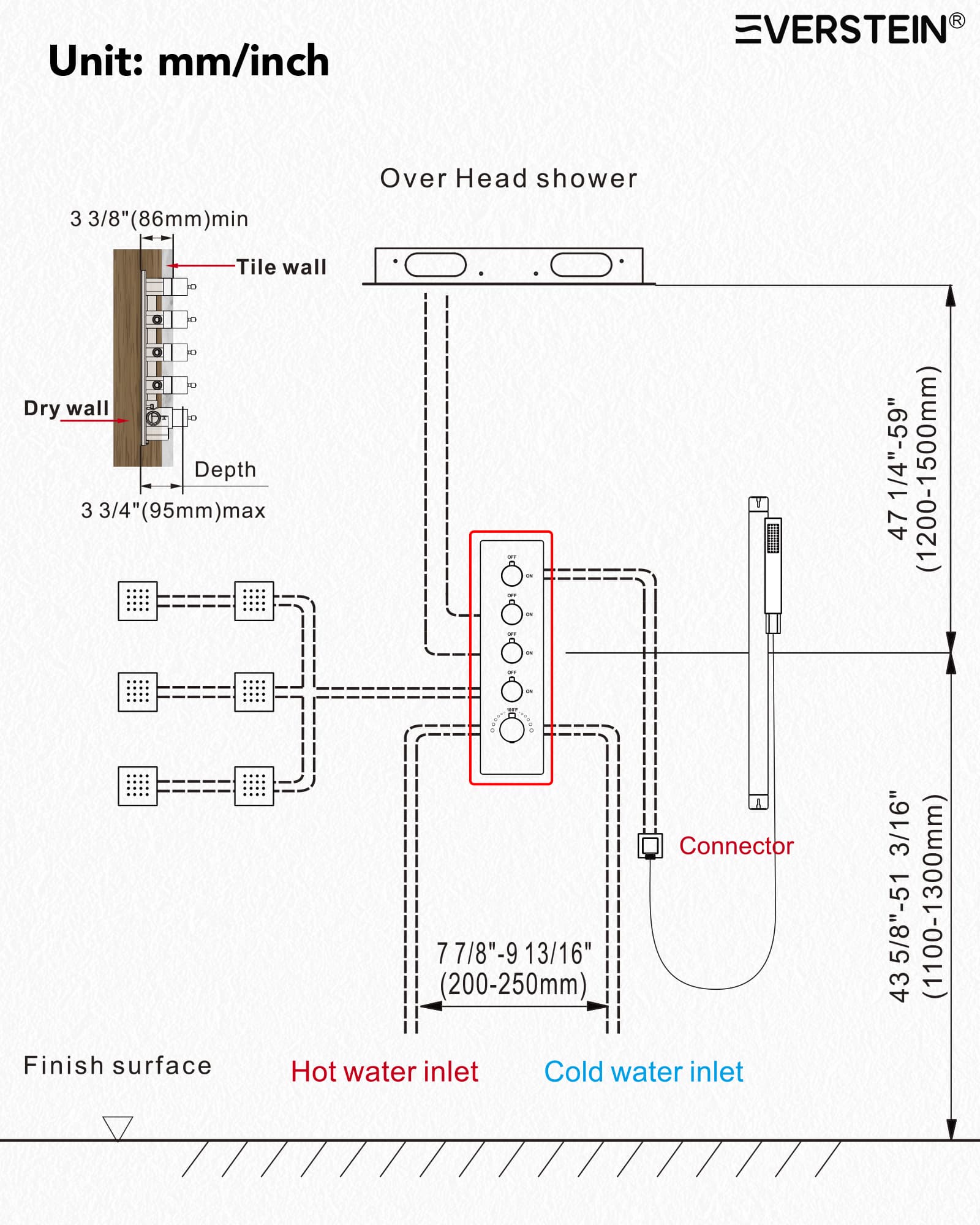 EVERSTEIN SFS-1025-NK Tub-Shower-Faucets - View #11