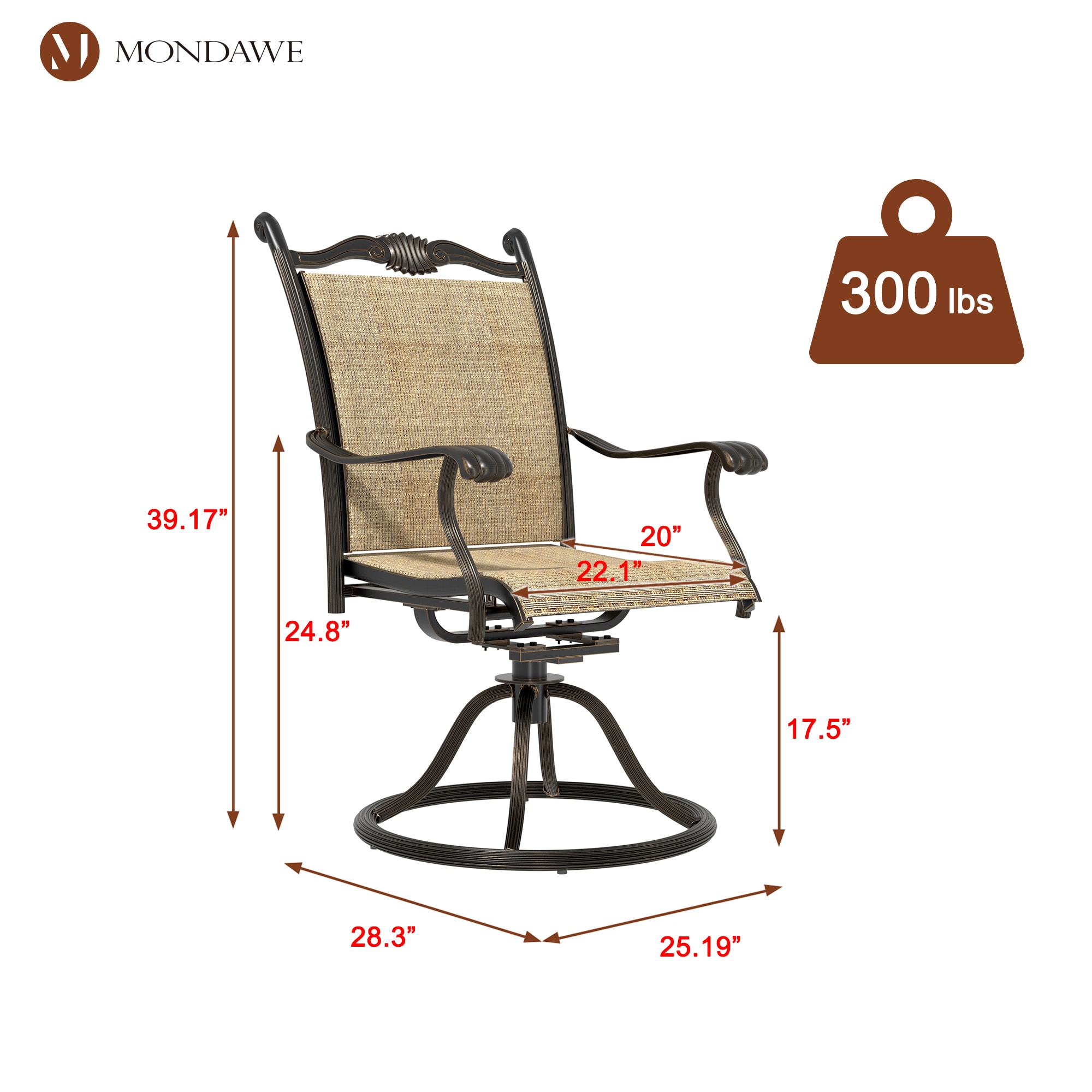 Mondawe MOLQ153R Patio-Chairs - View #8