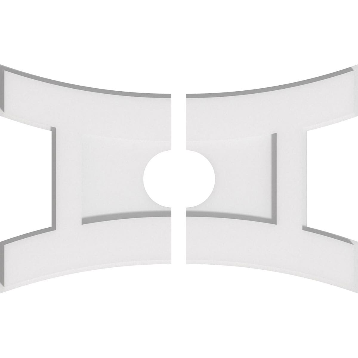 Ekena Millwork CMP18X12HN2-03000 Haven 18-in W x 12-in L Contemporary White PVC Split Ceiling Medallion