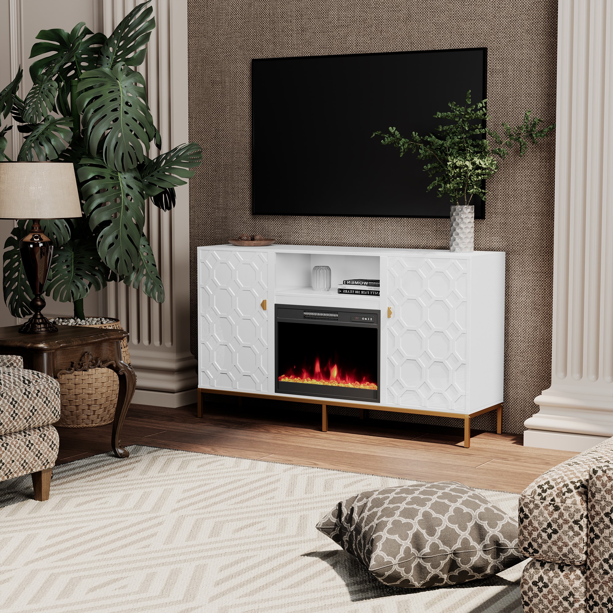 Clihome CL-JH0523-WH Electric-Fireplaces - View #4