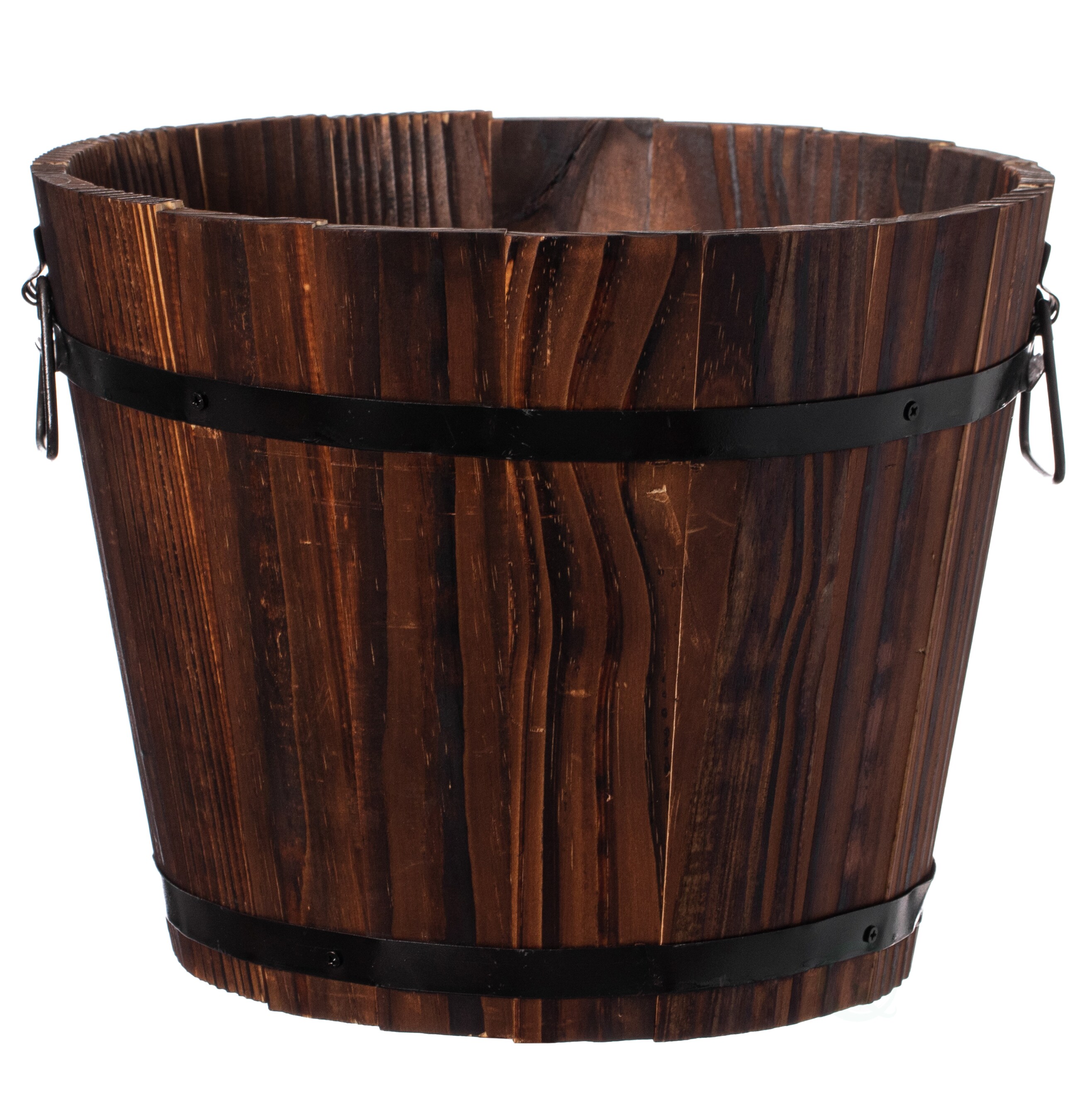 Quickway Imports QI003236.S Round 10.0-Inches W Medium Multiple colors/finishes Wood Indoor/Outdoor Planter