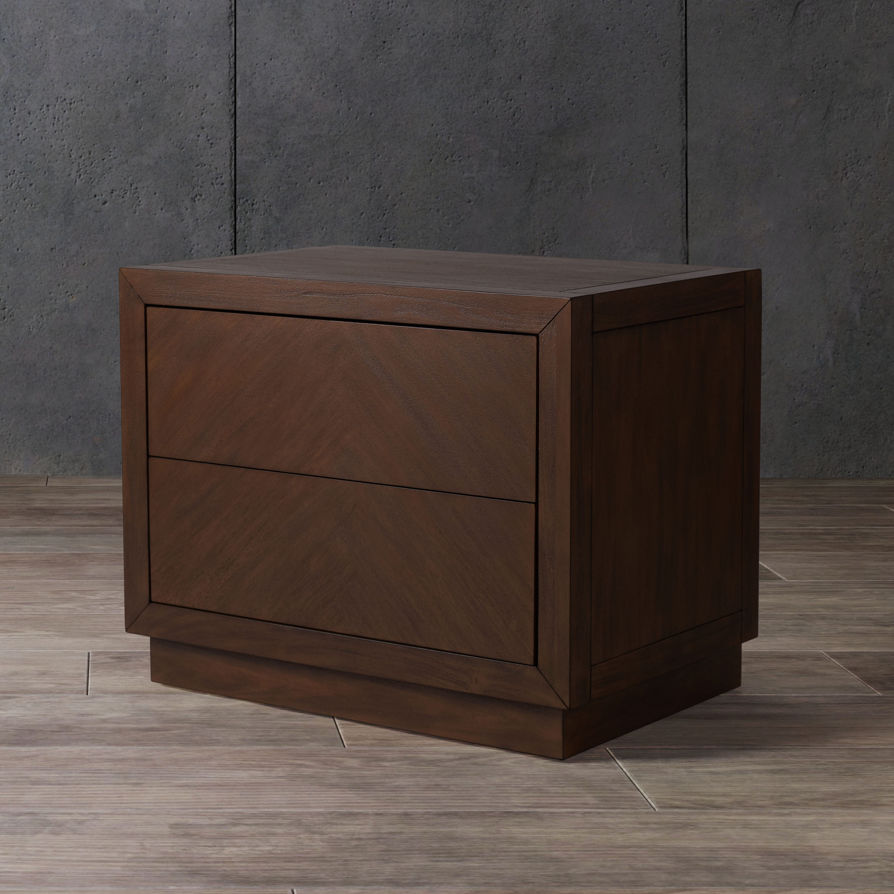 Safavieh SFV7700A Steve Modern Style 2 Drawer Wood Nightstand/Brown
