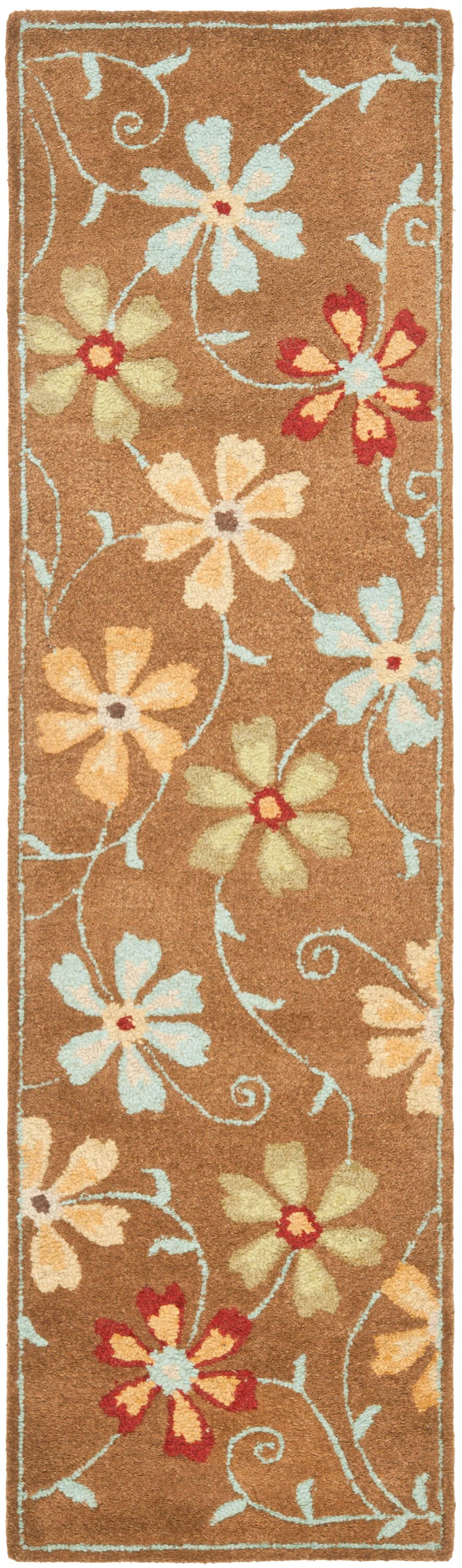 Camel Multi 27" Handmade Tufted Wool Reversible Runner Rug