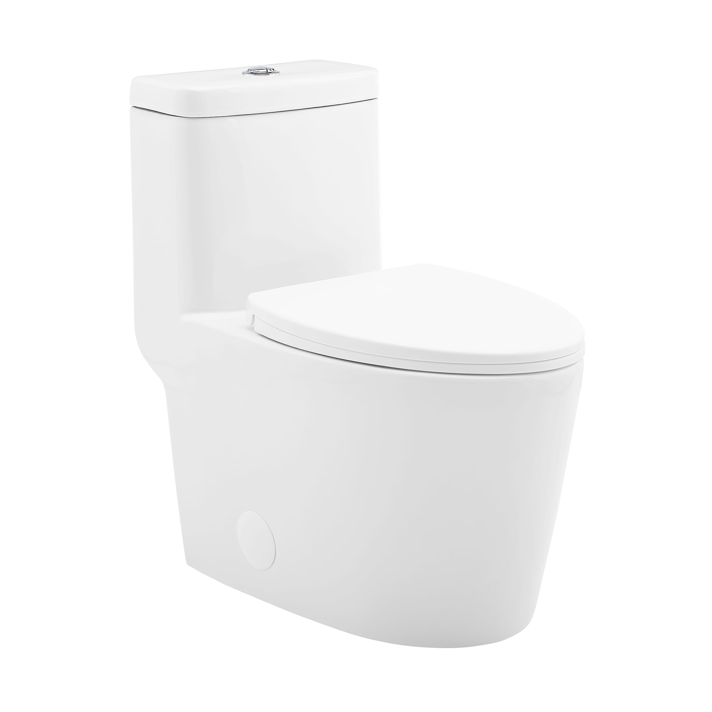 Swiss Madison CT-25-1TVRN03WH Verona Glossy White Dual Flush Elongated Standard height Smart Soft Close 1-piece Toilet 12-in Rough-In 1.6 GPF