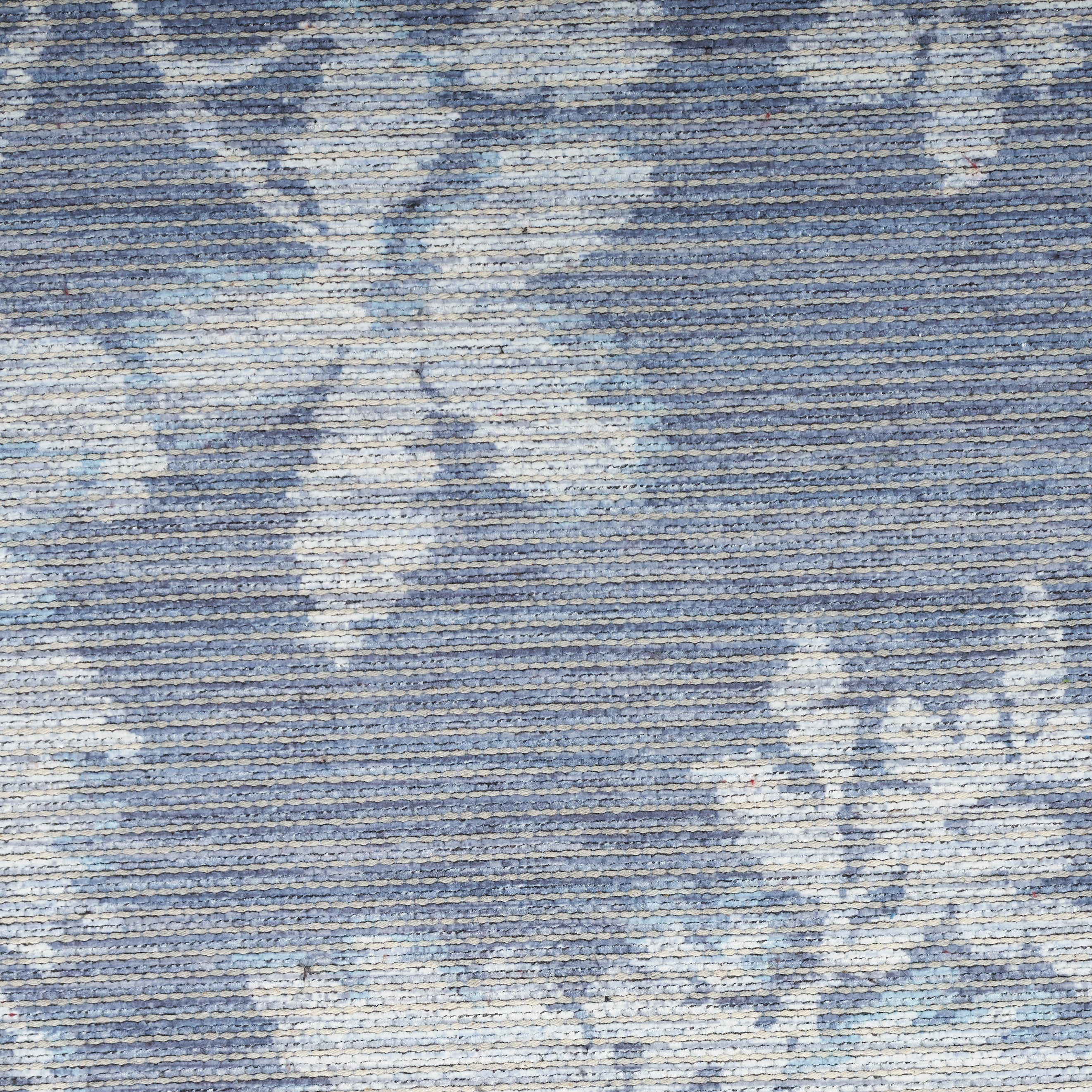 Gray and White Floral Chenille Rectangular Area Rug 7'10" x 9'10"