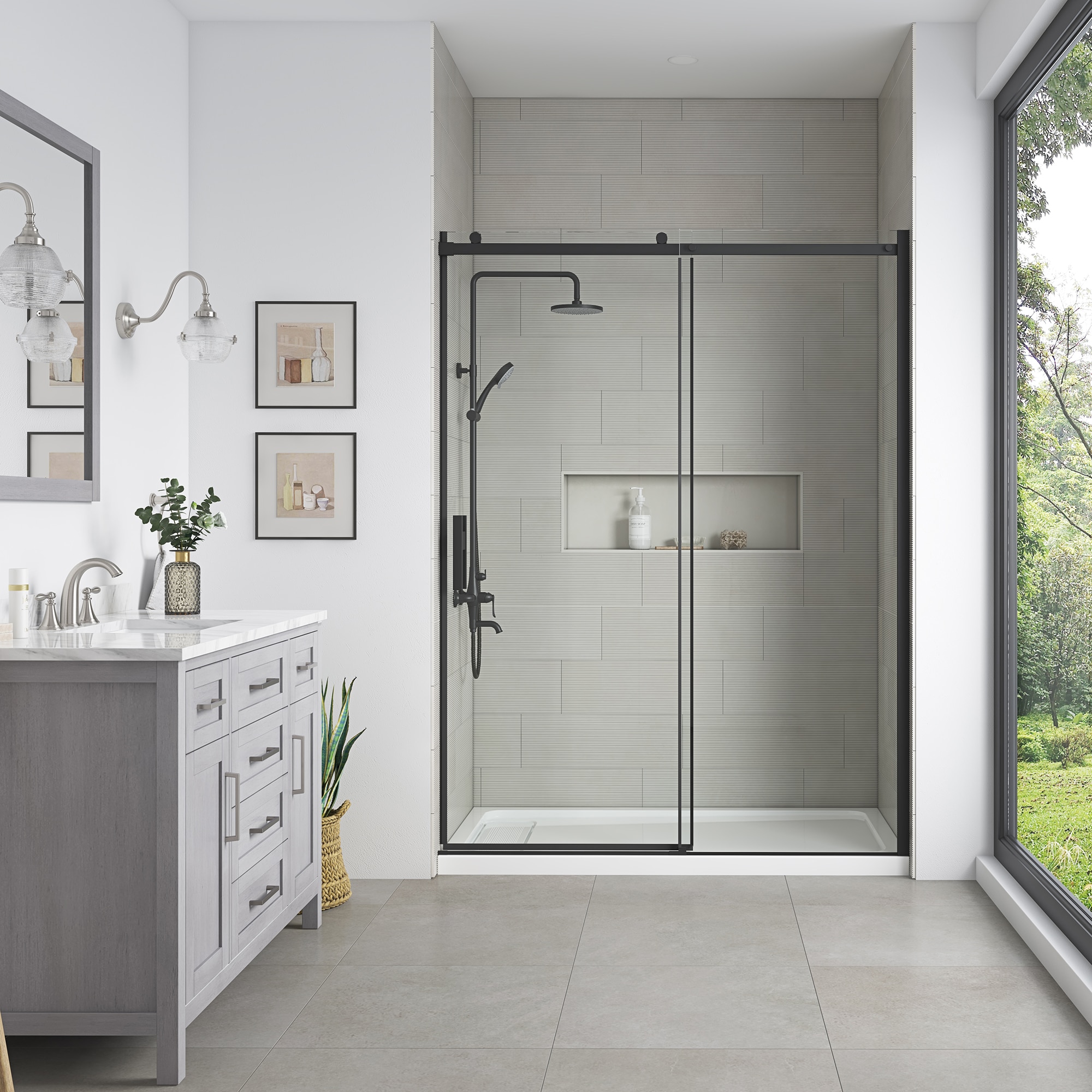allen + roth DAVIDSON-60GP-MB Shower-Doors - View #2