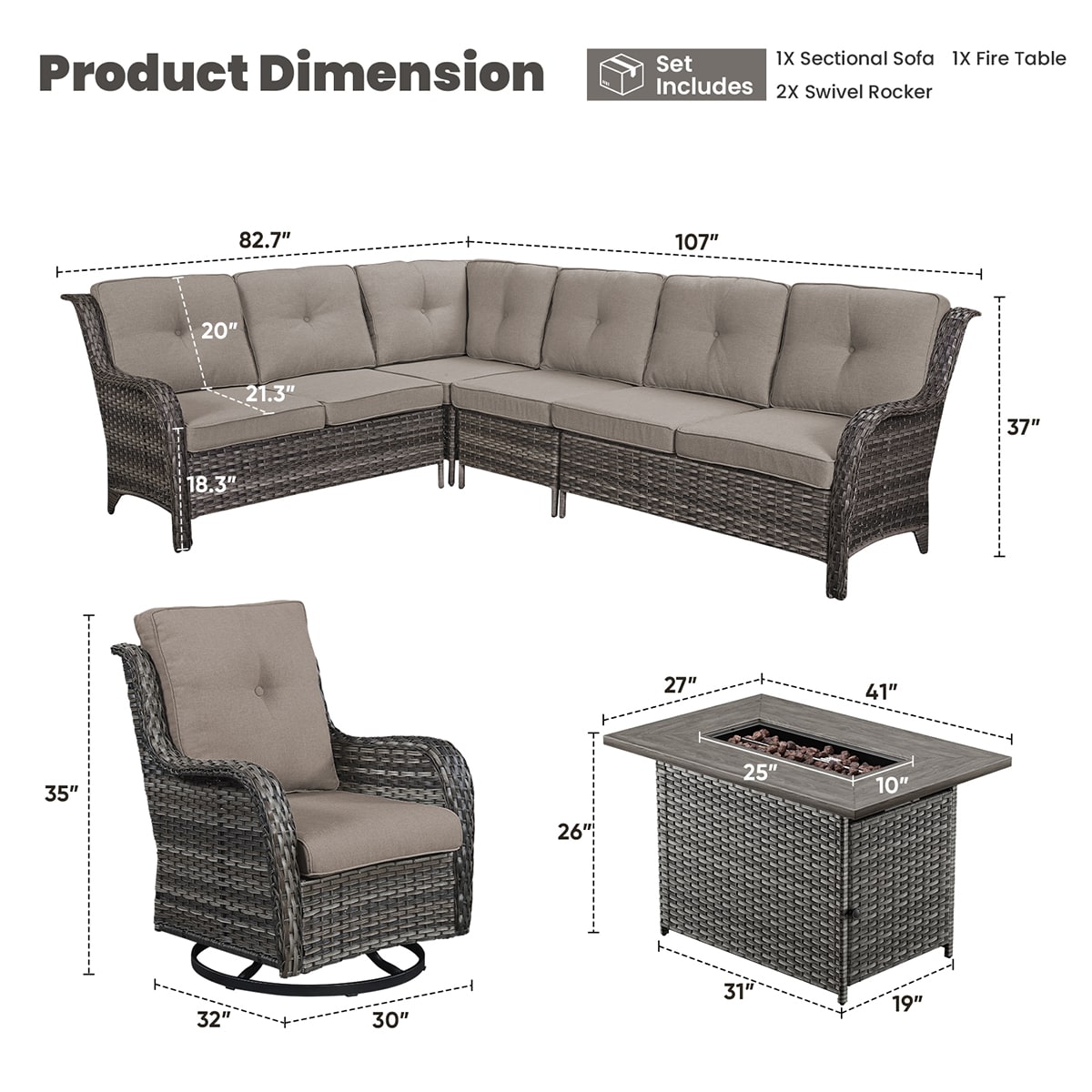 Rilyson FS145024APGY13-2 Patio-Conversation-Sets - View #4