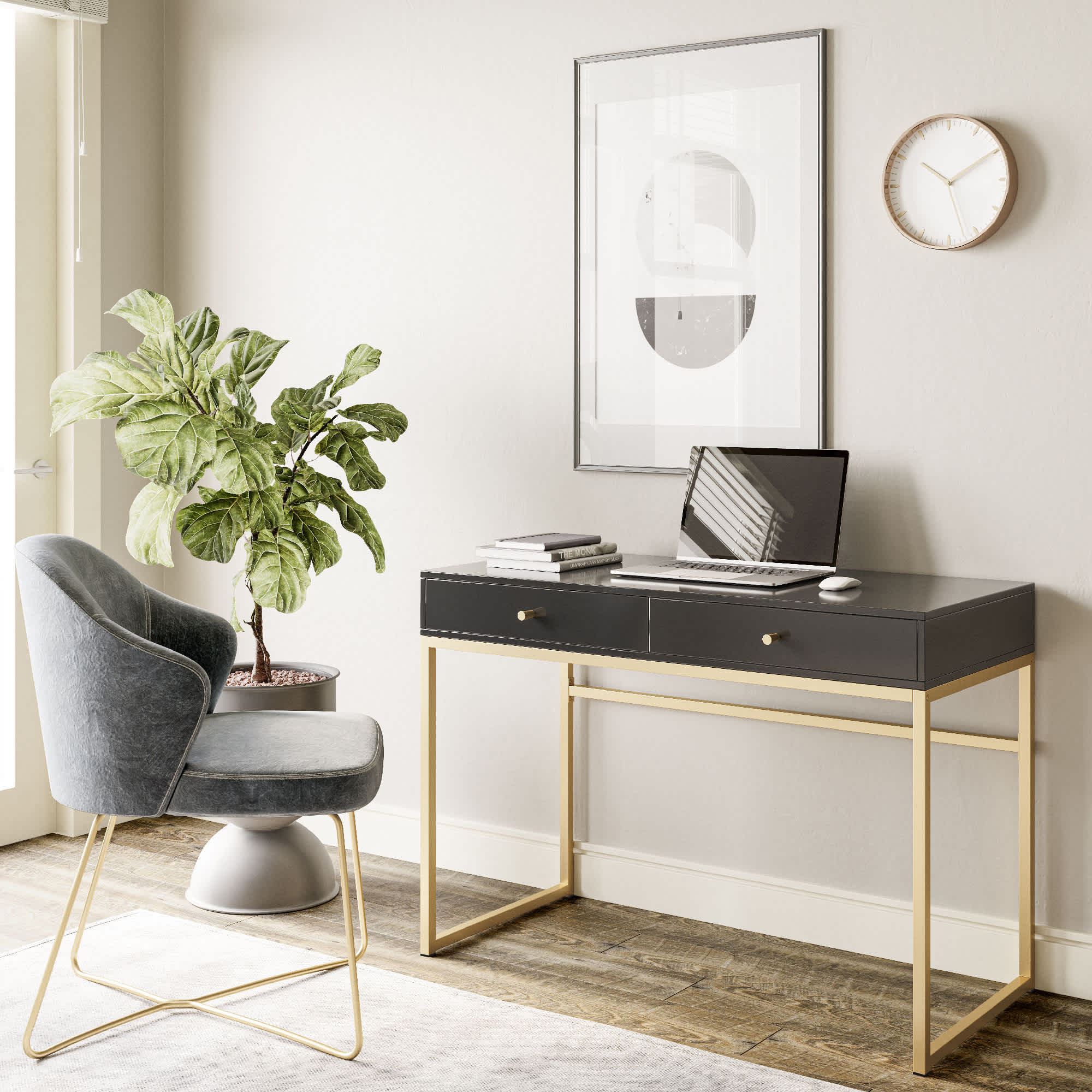 Belleze 014-HG-40702-BK desks - View #2