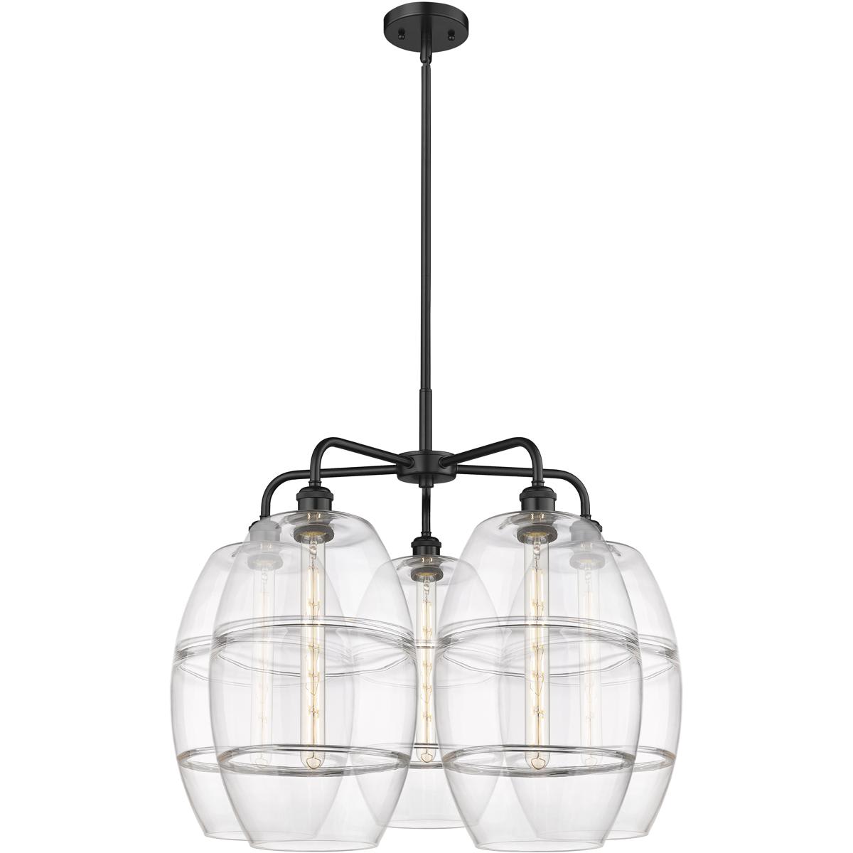 Innovations Lighting  516-5CR-BK-G557-10CL Ballston Vaz Chandelier Matte Black