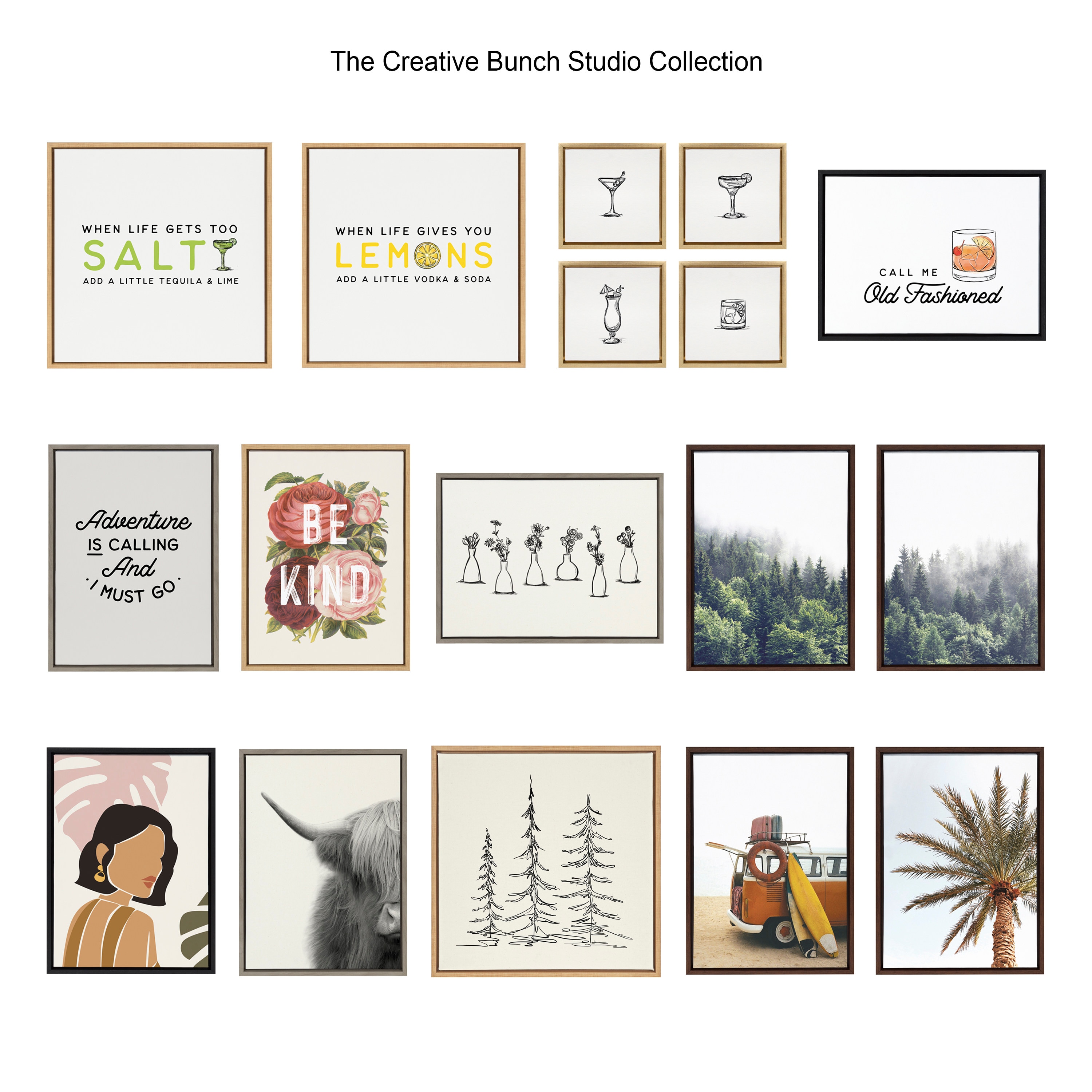 Kate and Laurel The Creative Bunch Studio Brown Framed 24-in H x 18-in W  Floral Print on Canvas in the Wall Art department at