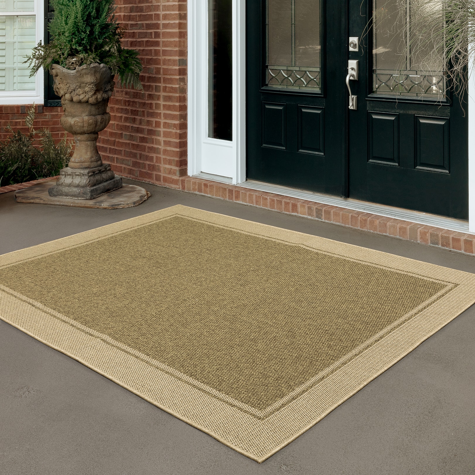 Project Source 6 X 8 (ft) Green Indoor/Outdoor Solid Area Rug in the Rugs  department at