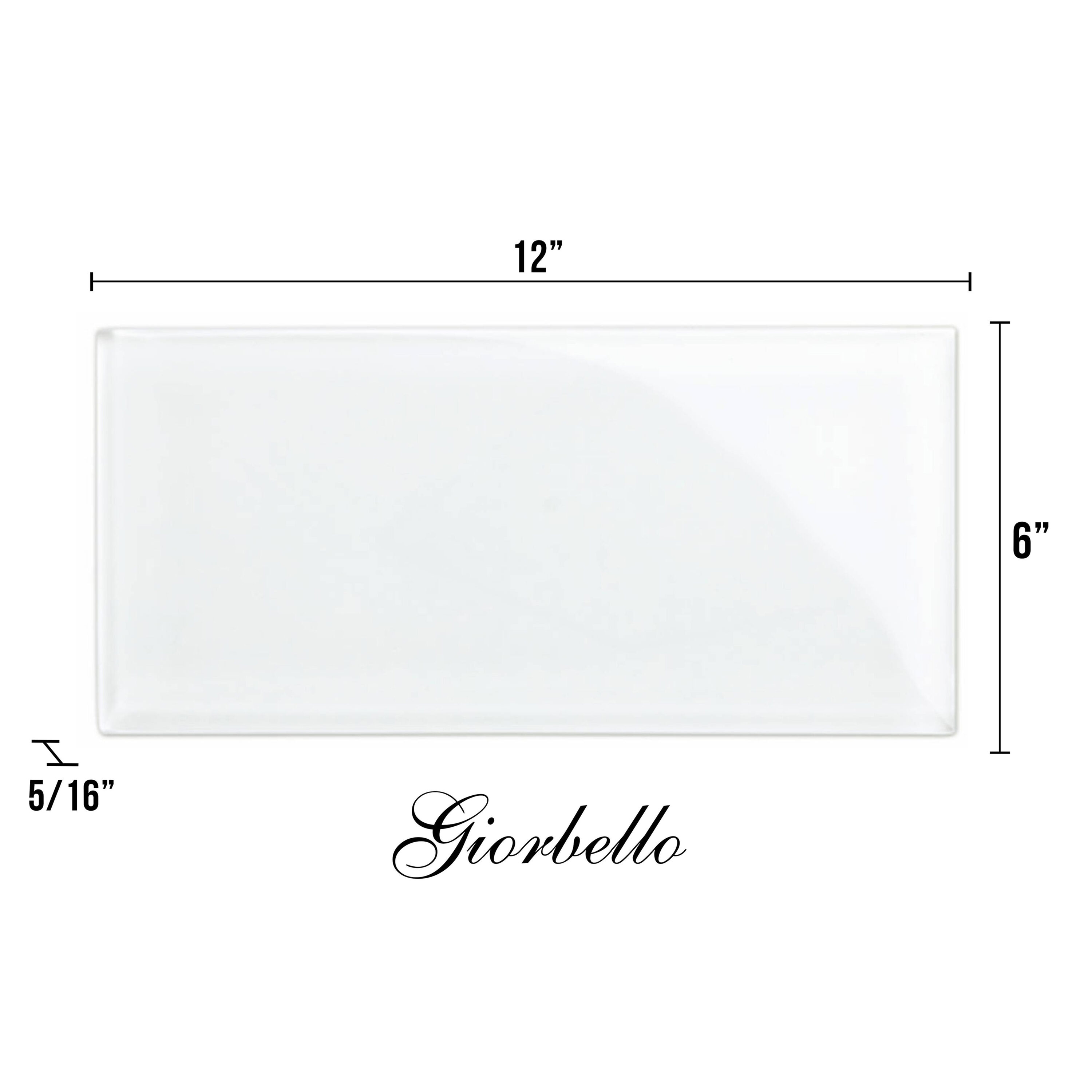 Giorbello Classic Premium Bright White 6-in x 12-in Glossy Glass Subway ...