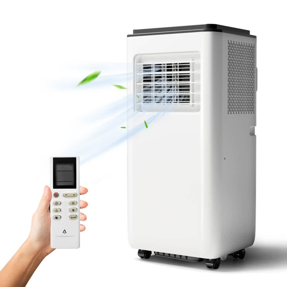 Qeetex LSHQQPHO-10WMS3TH 8000 BTU  Portable Air Conditioner  Cools up to 350 sq  ft   LED Touch Screen  Built in Dehumidifier  Fan  3 in 1 Compact Indoor Quiet Air Conditioner
