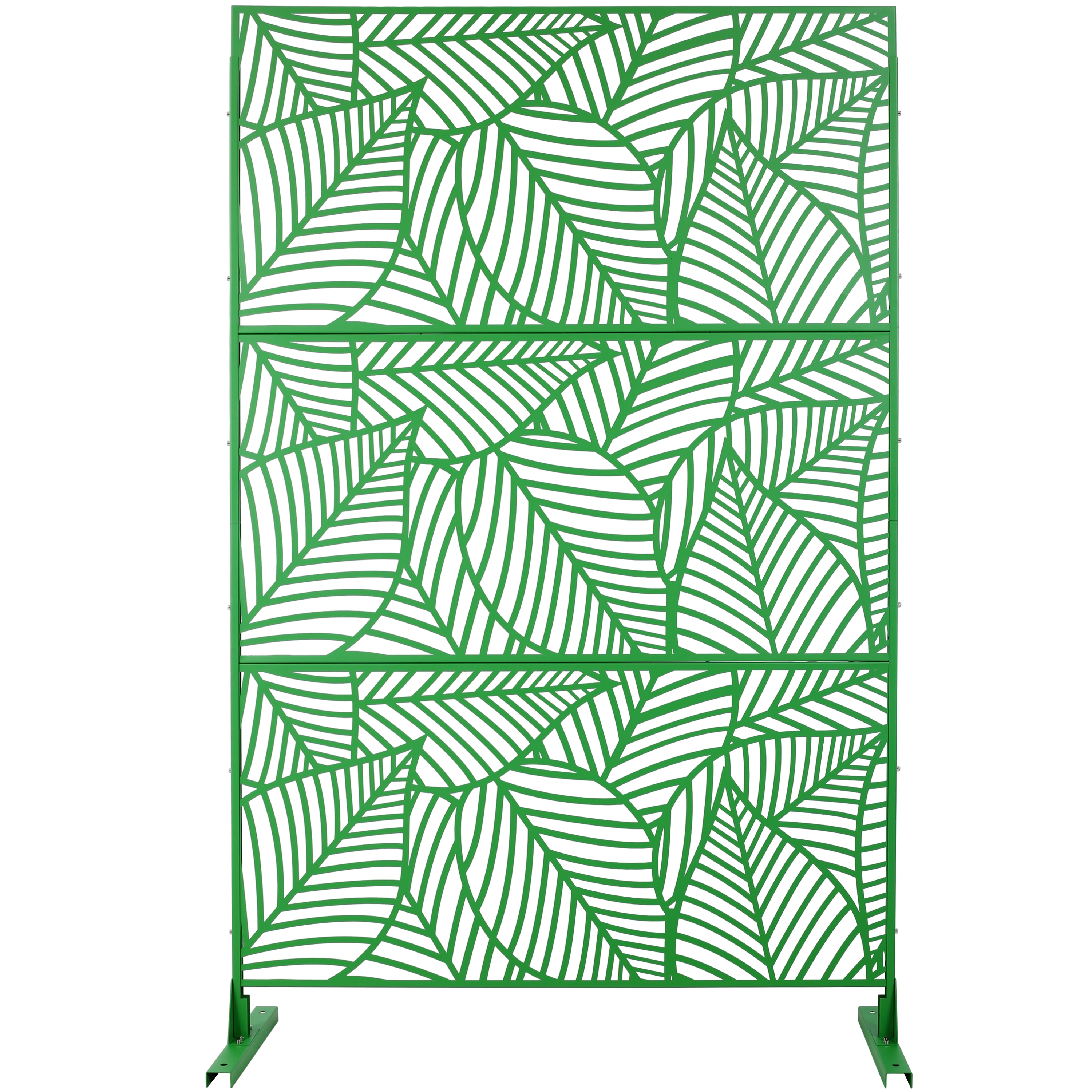 Blisstyle Outdoor Indoor Privacy Screen Metal Privacy Screen 76 Inch H 48 Inch W Freestanding Decorative Privacy Screen for Deck Balcony Patio Privacy Fence Panels for Outside Lawn Garden Ps111 Green Color Light