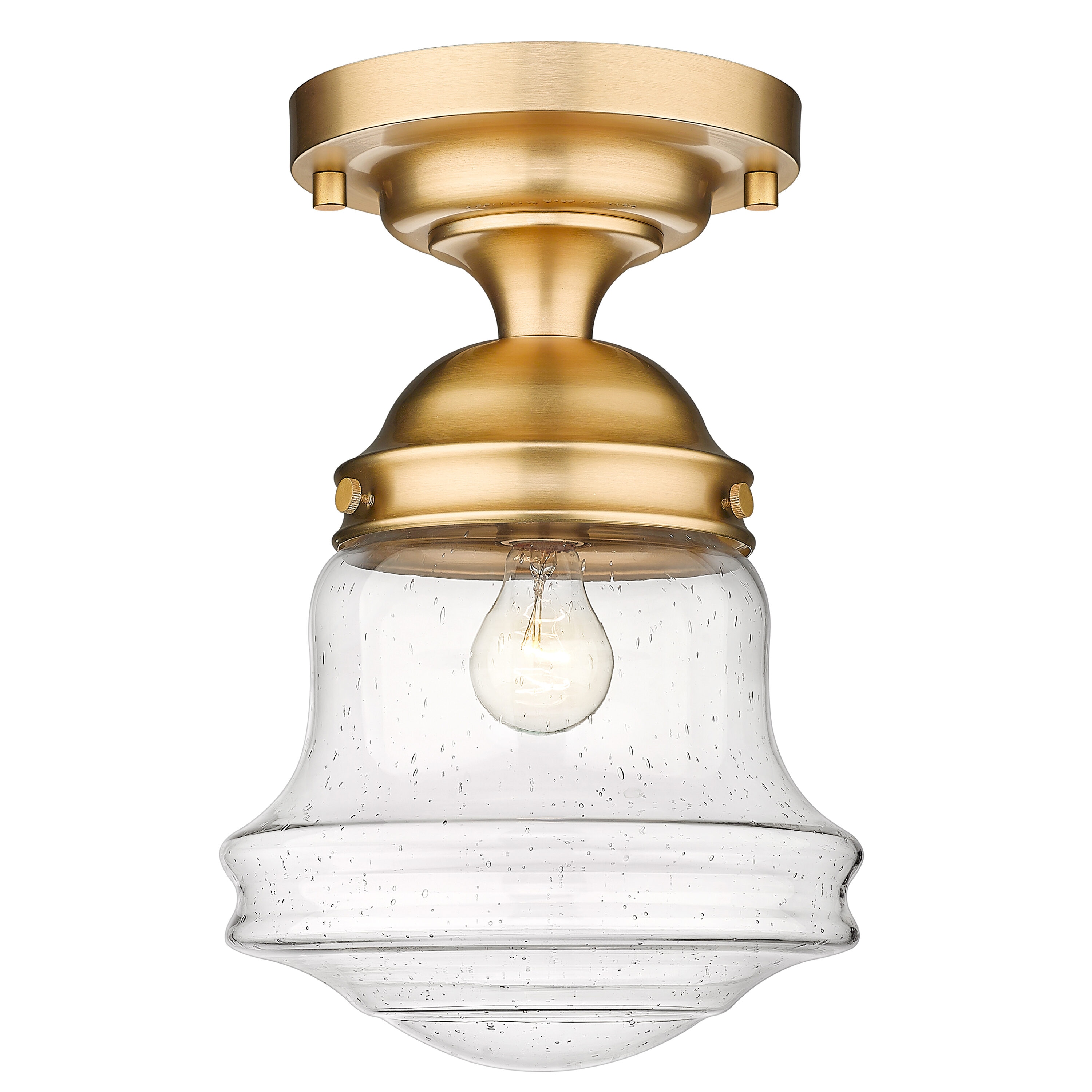 Z-Lite 736F10-HBR Vaughn 1 -Light 10.5-in Brushed Brass Flush Mount Light