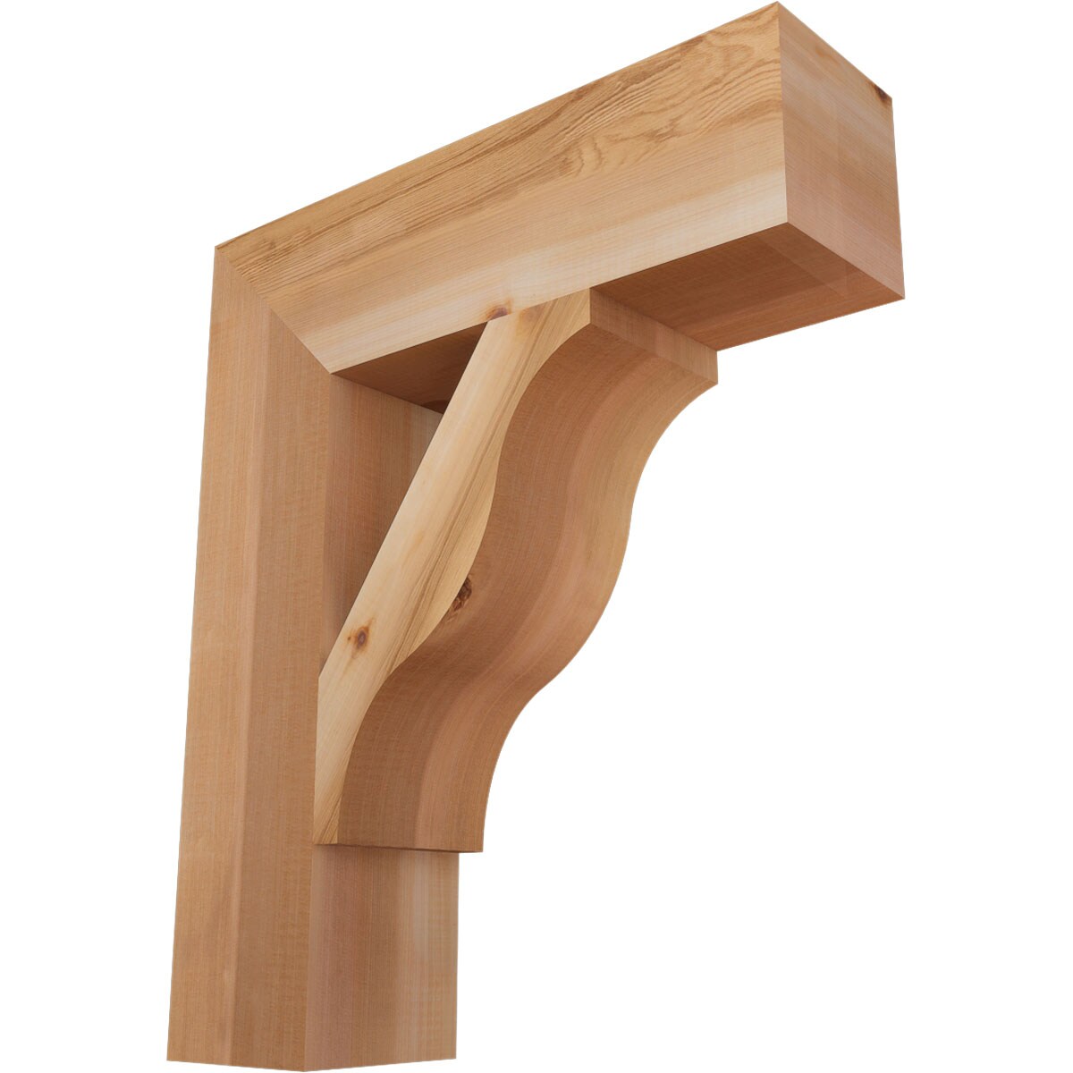 Ekena Millwork BKT06X22X26FST05SWR Funston Block Smooth 5-1/2-in x 22-in x 26-in Western red cedar Brown Wood Standard bracket