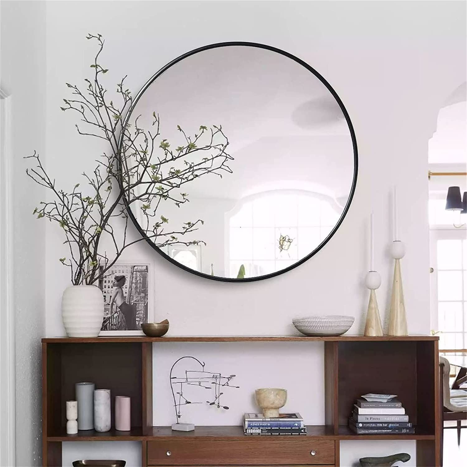 A B Home Antique Style Frameless Wall Mirror Tray
