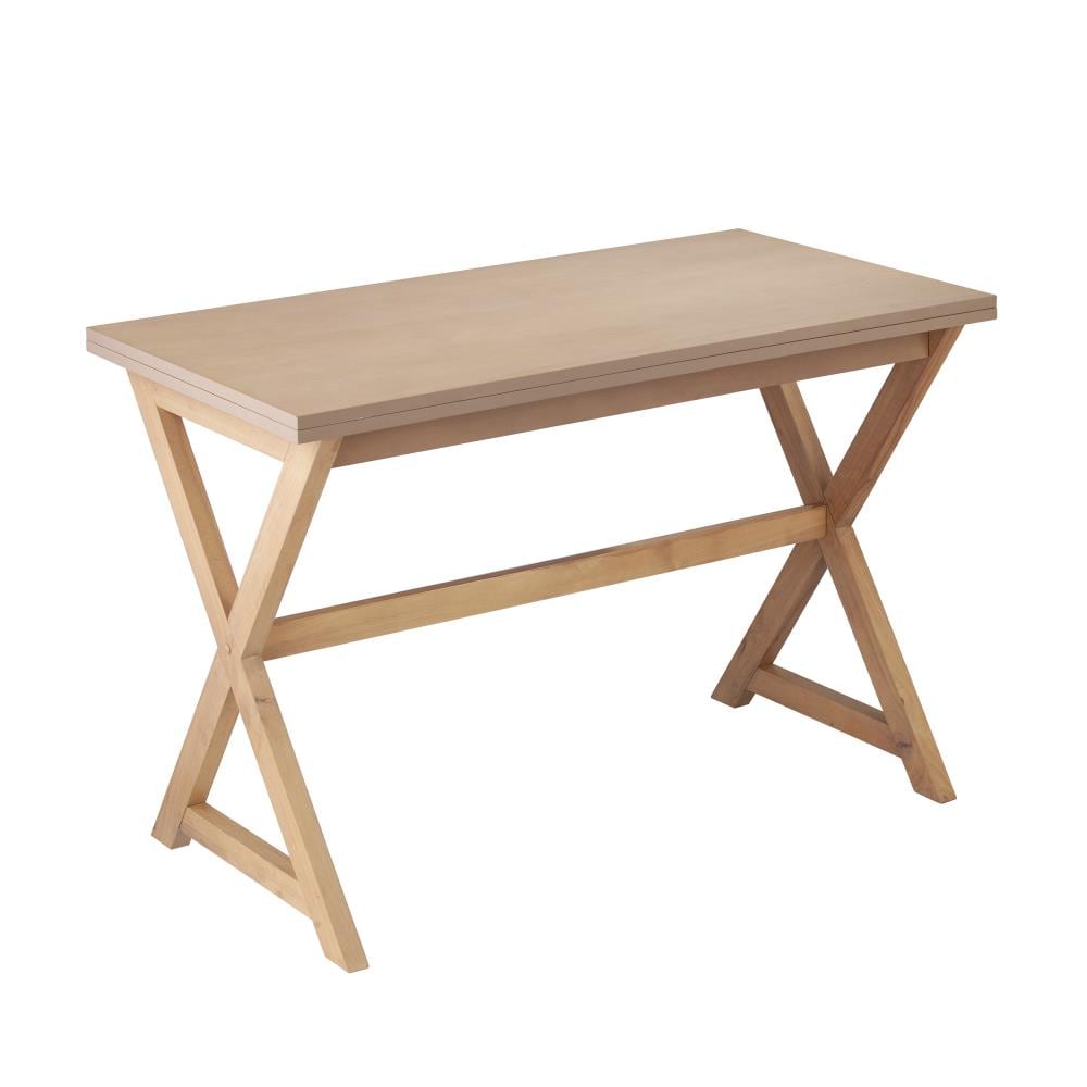 Boston Loft Furnishings ATG4892DN Laiden Washed brown oak Transitional Dining Table, Composite with Washed brown oak Wood 44.25-Inches L x 29.25-Inches H