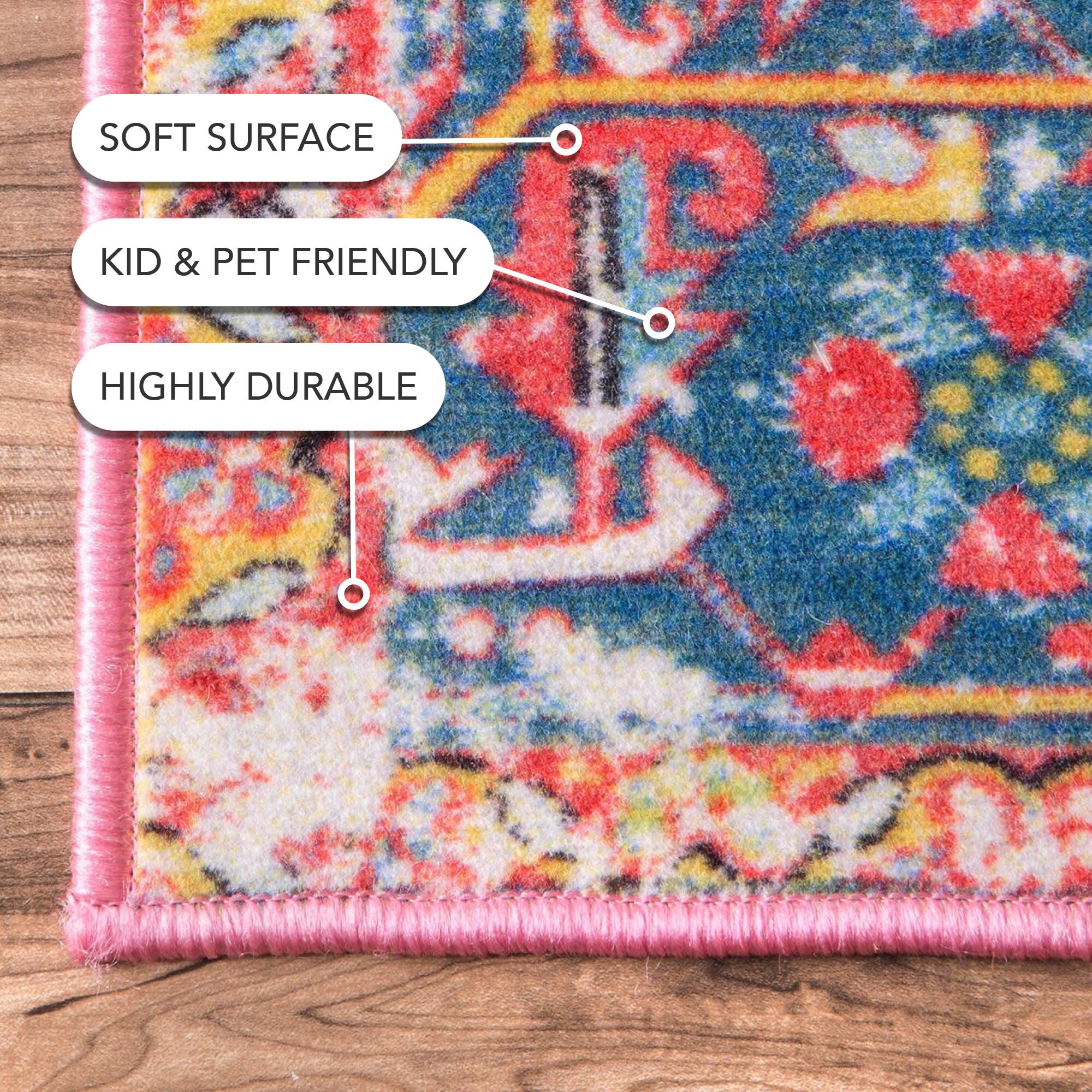 Elysian Red Synthetic 5' 5" x 8' Easy-Care Area Rug