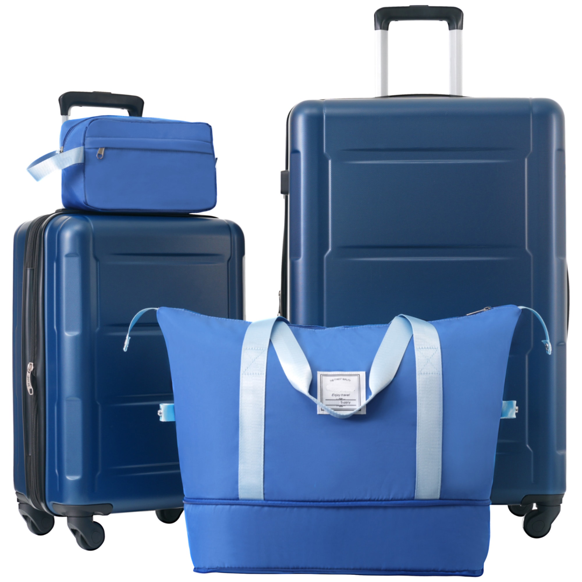SINOFURN SYD9200004BL 18x12.2x28.3 Blue Plastic Hardshell Suitcase set 4 -Bag