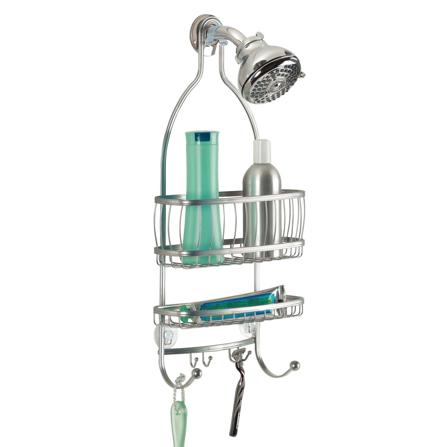 3-Tier Chrome Shower Caddy With Suction Fix - Home Store + More