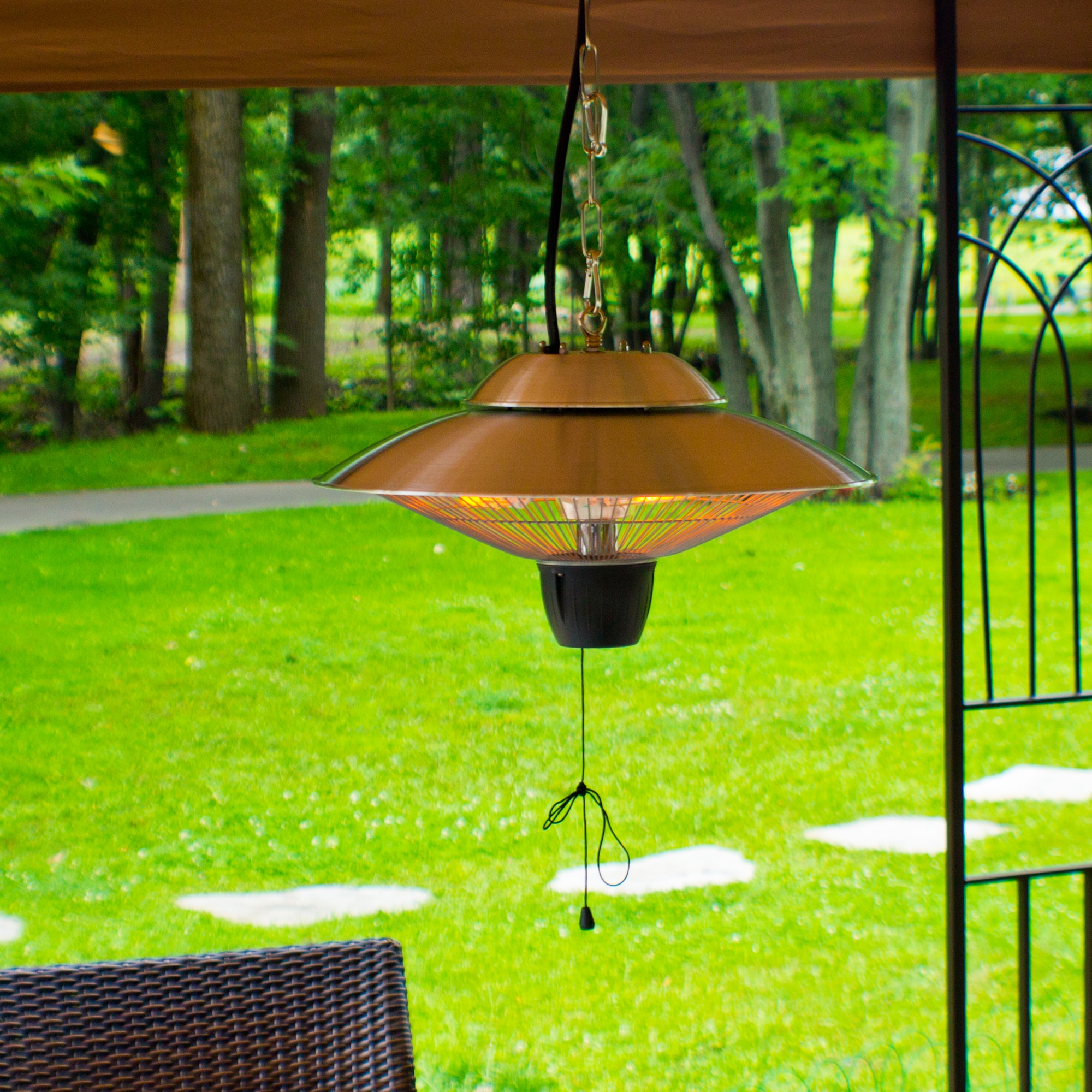 EnerG+ Silver Hanging Infrared Electric Outdoor Heater
