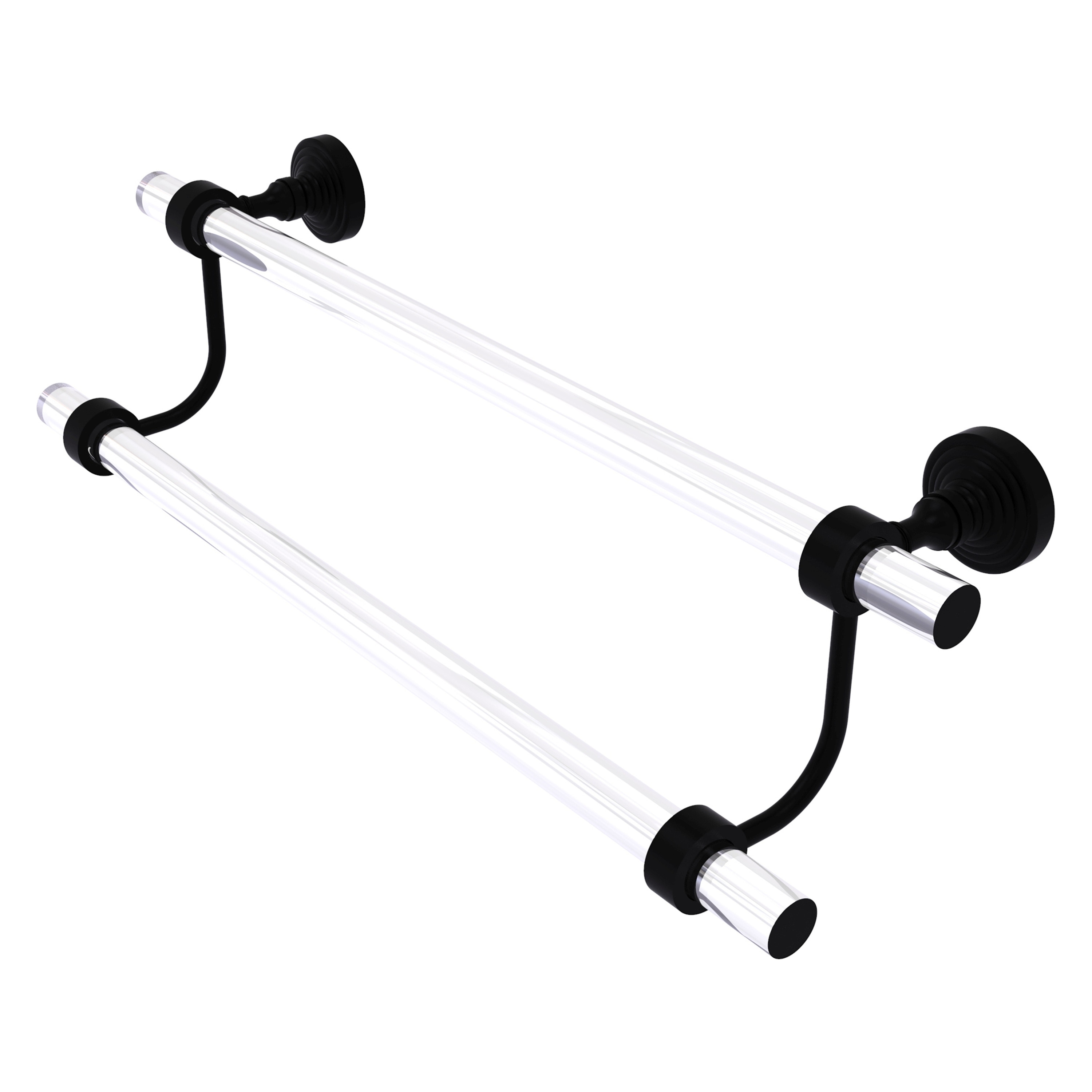 Allied Brass PG-72-18-BKM Pacific Grove 18-in double Matte Black Wall mount Double Towel Bar